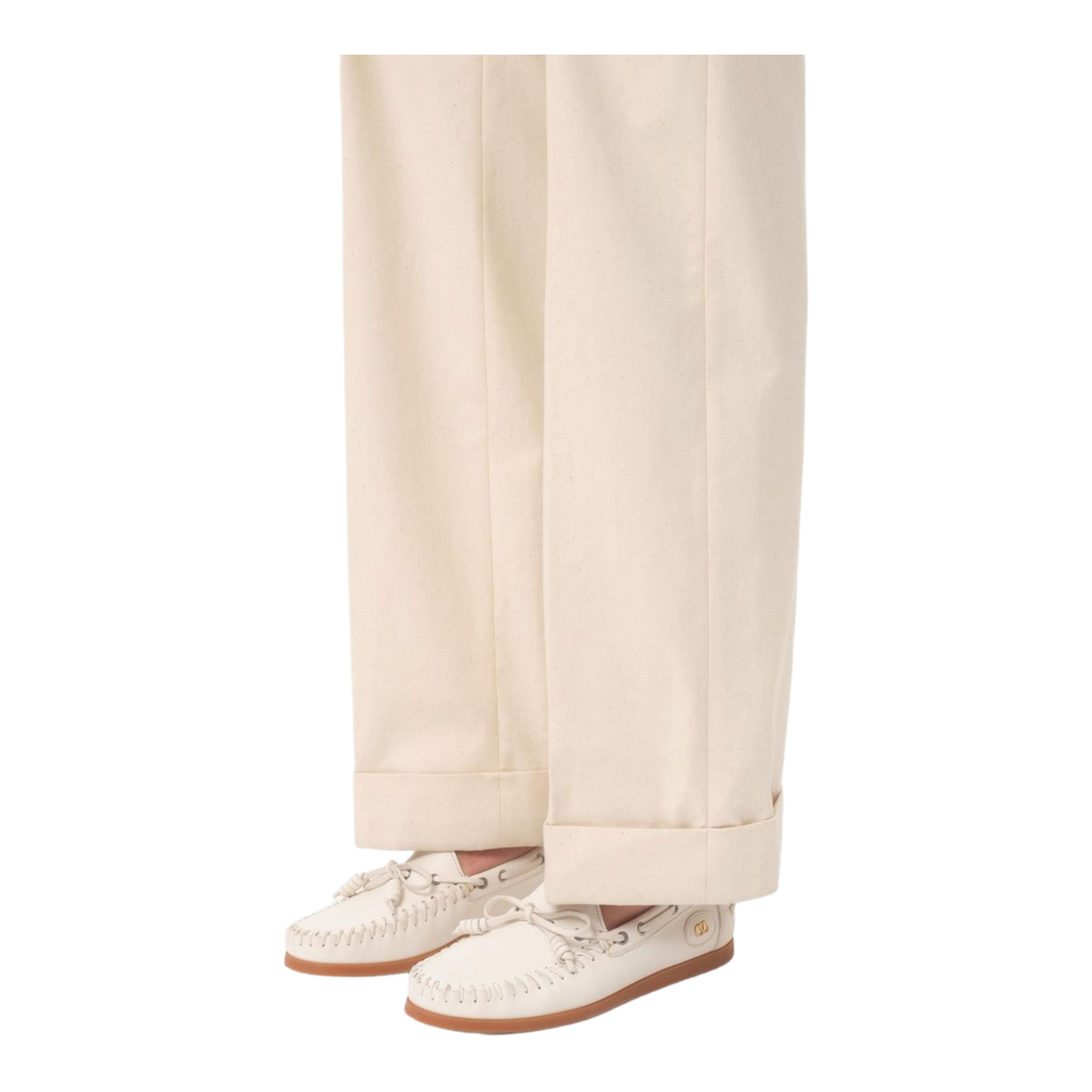 White Slip-On Style VLogo Signature Bow Detailing Flat Rubber Sole