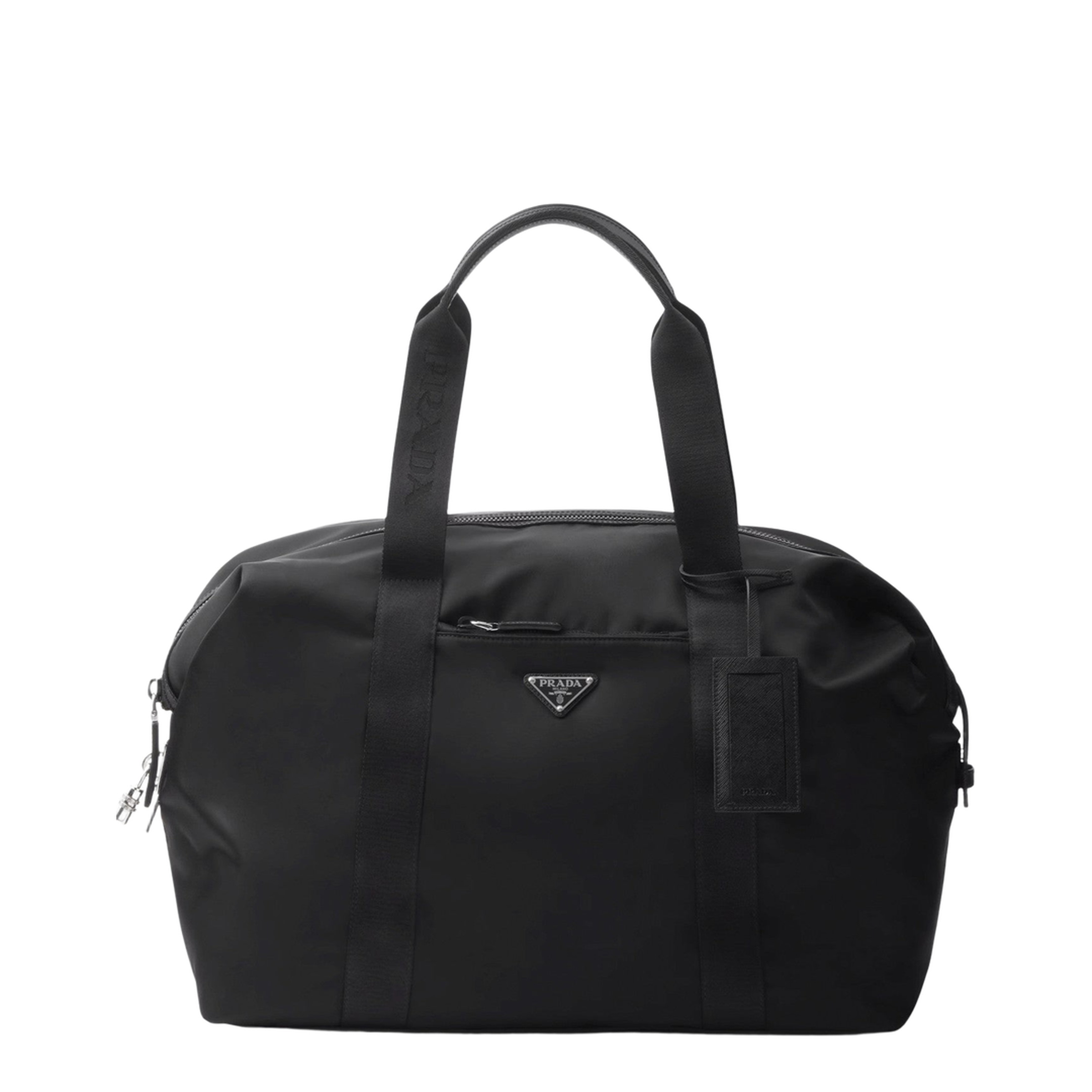 Re-Nylon and Saffiano Leather Duffle Bag - Nero