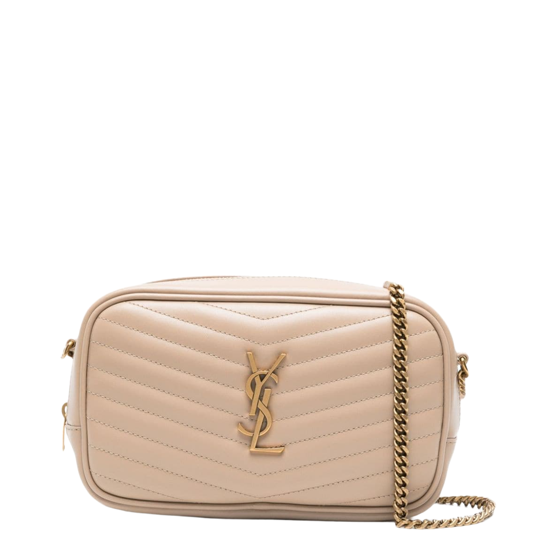 Mini Lou Quilted Leather Crossbody Bag - Dark Beige