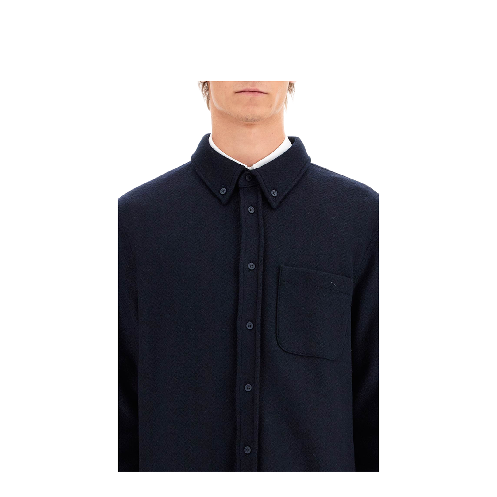 Midnight Blue Cotton Blend Oversize Shirt