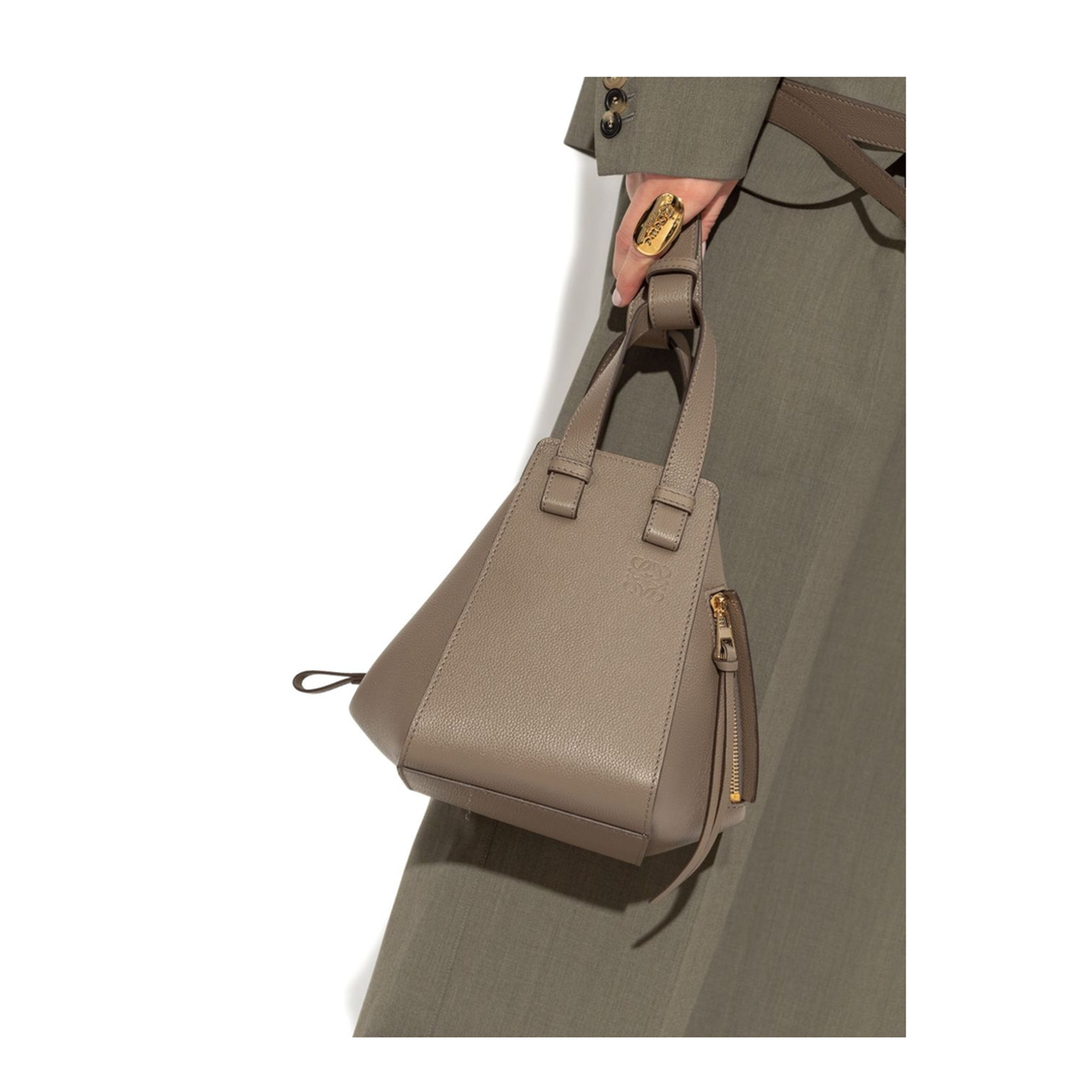 Compact Hammock Bag in Soft Grained Calfskin