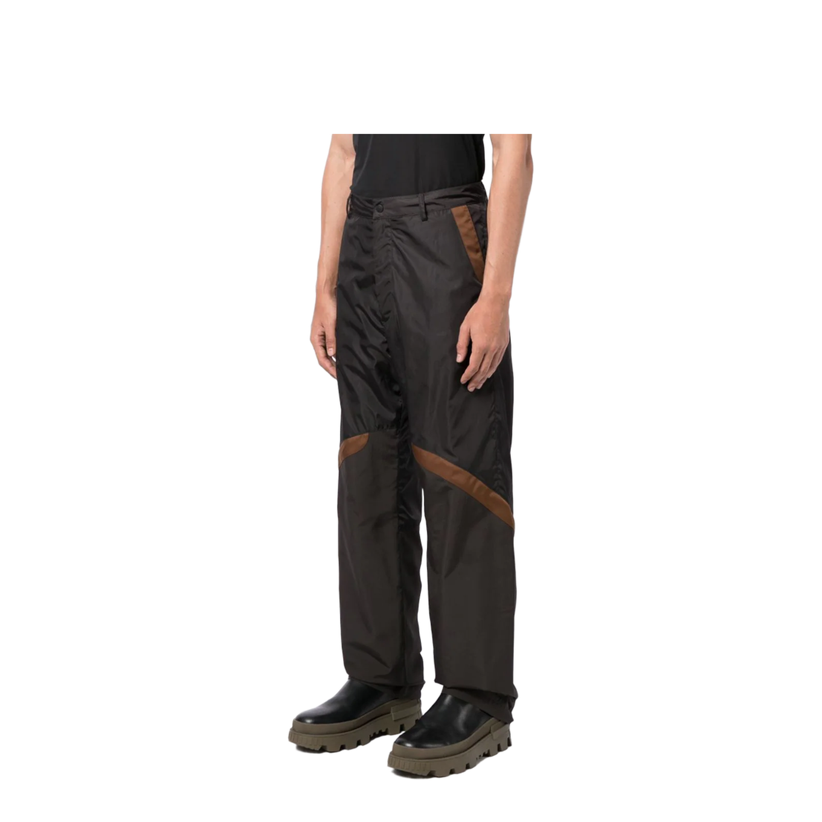 Panelled Straight-Leg Cargo Trousers
