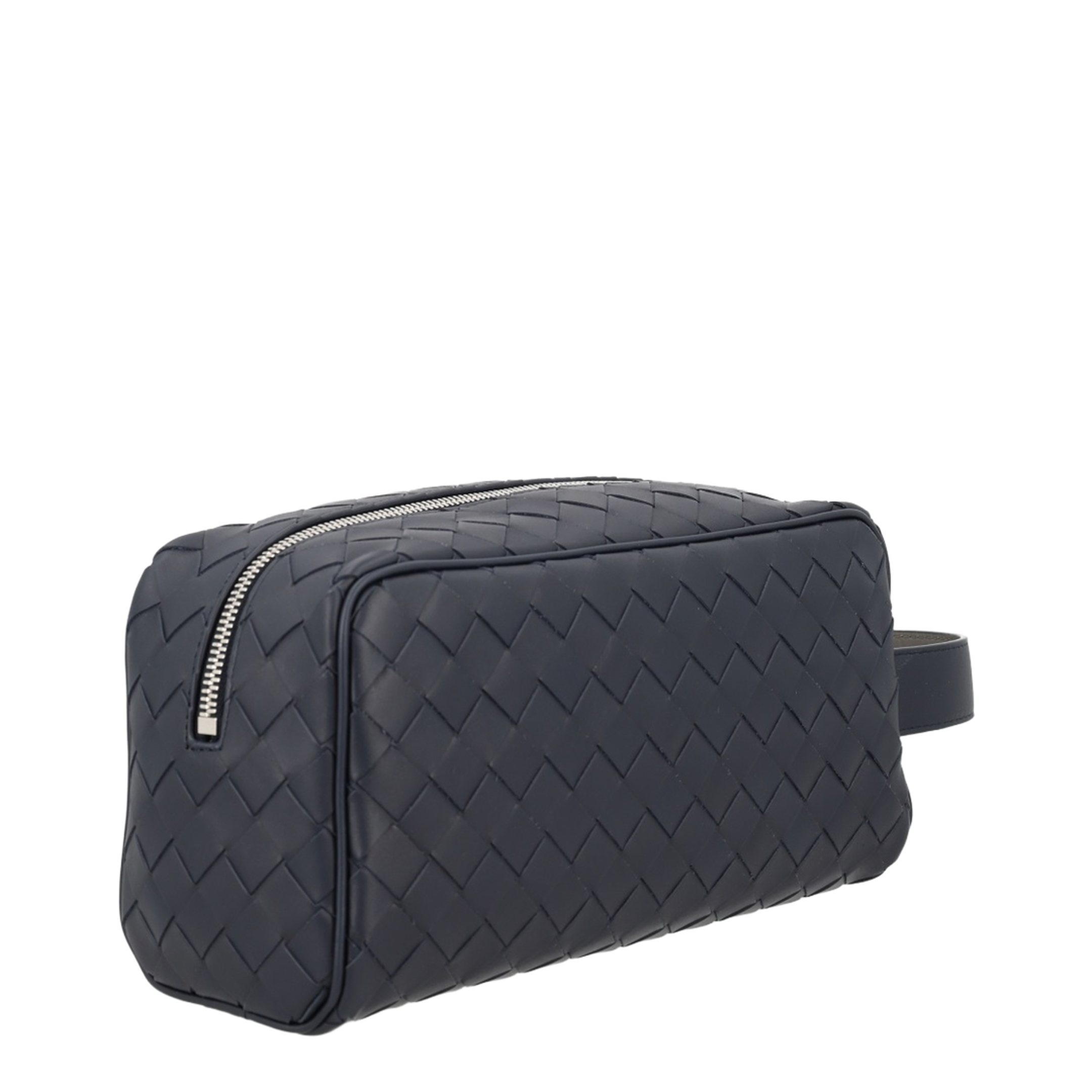 Intrecciato One Size Calfskin Travel Pouch - Midnight/Basalt