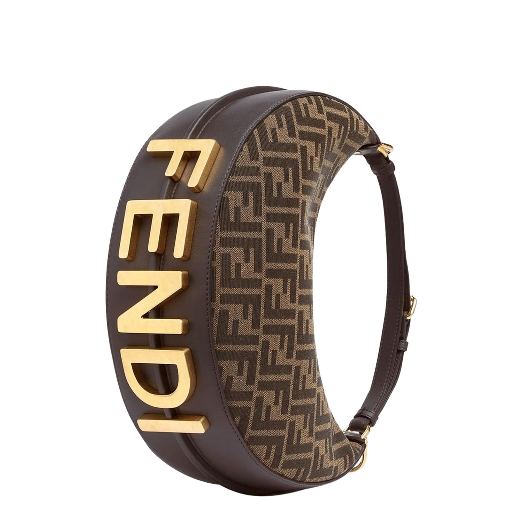 Fendigraphy Leather Shoulder Bags - Brown