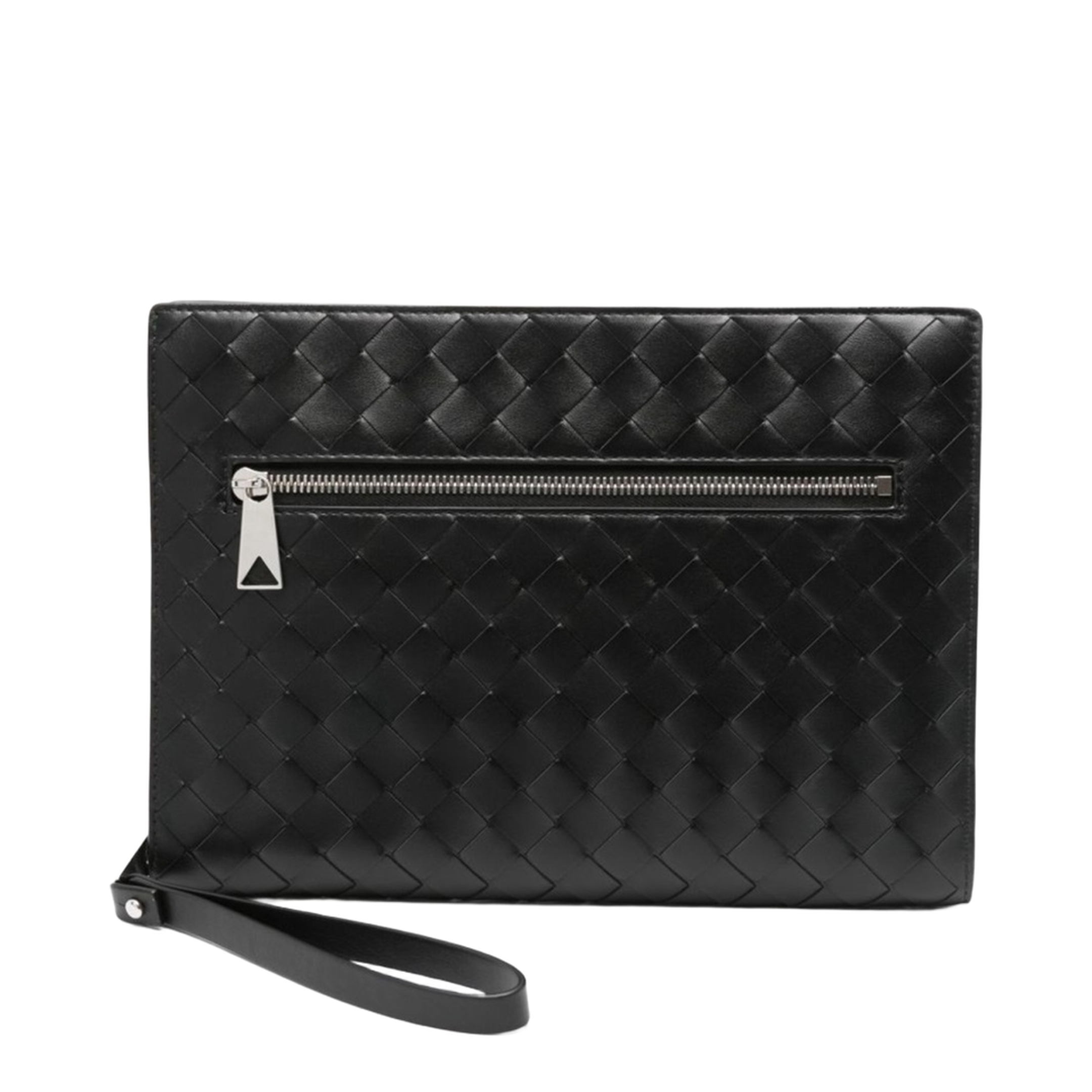 Intrecciato Leather Pouch - Black