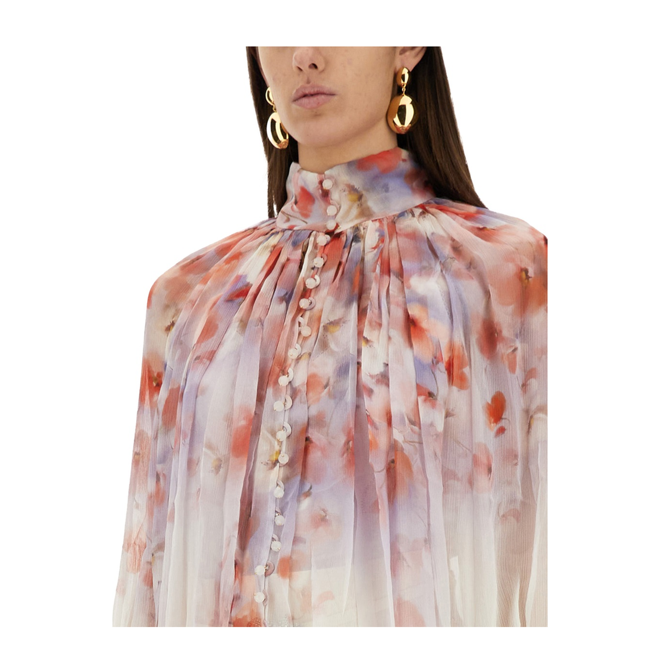 Crush Blouse With Floral Print