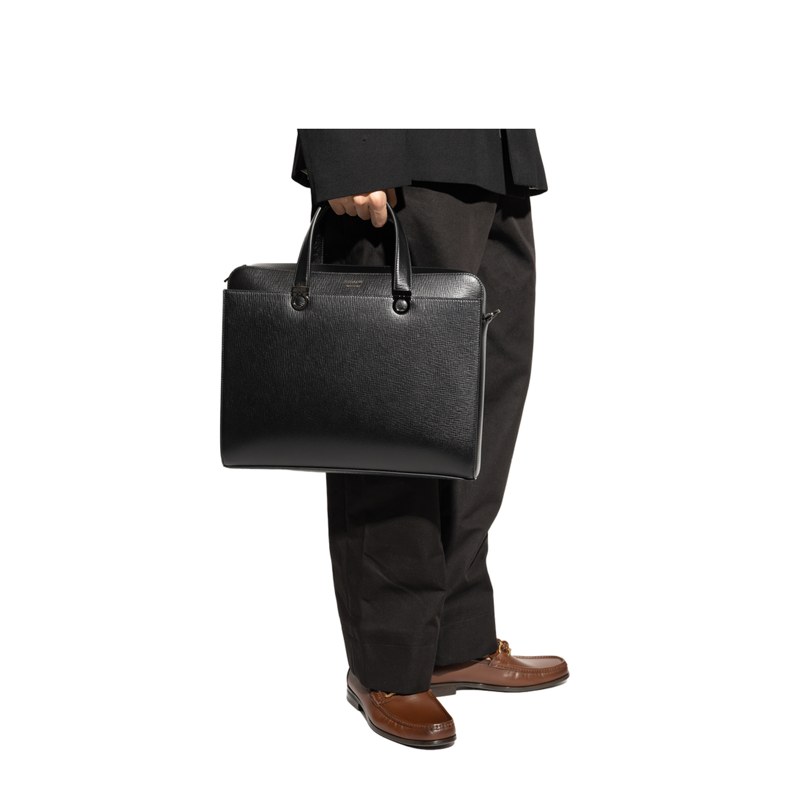 Leather Briefcase with Logo