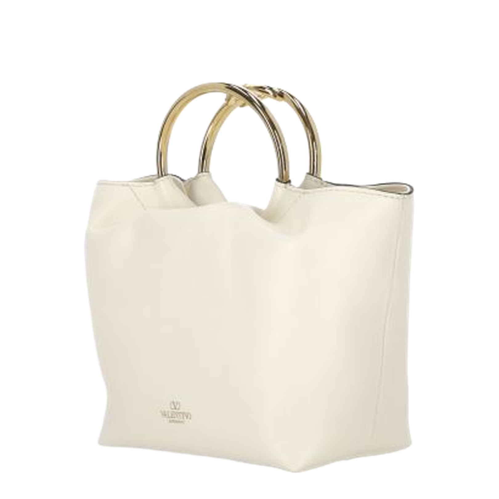 Ivory leather bucket bag