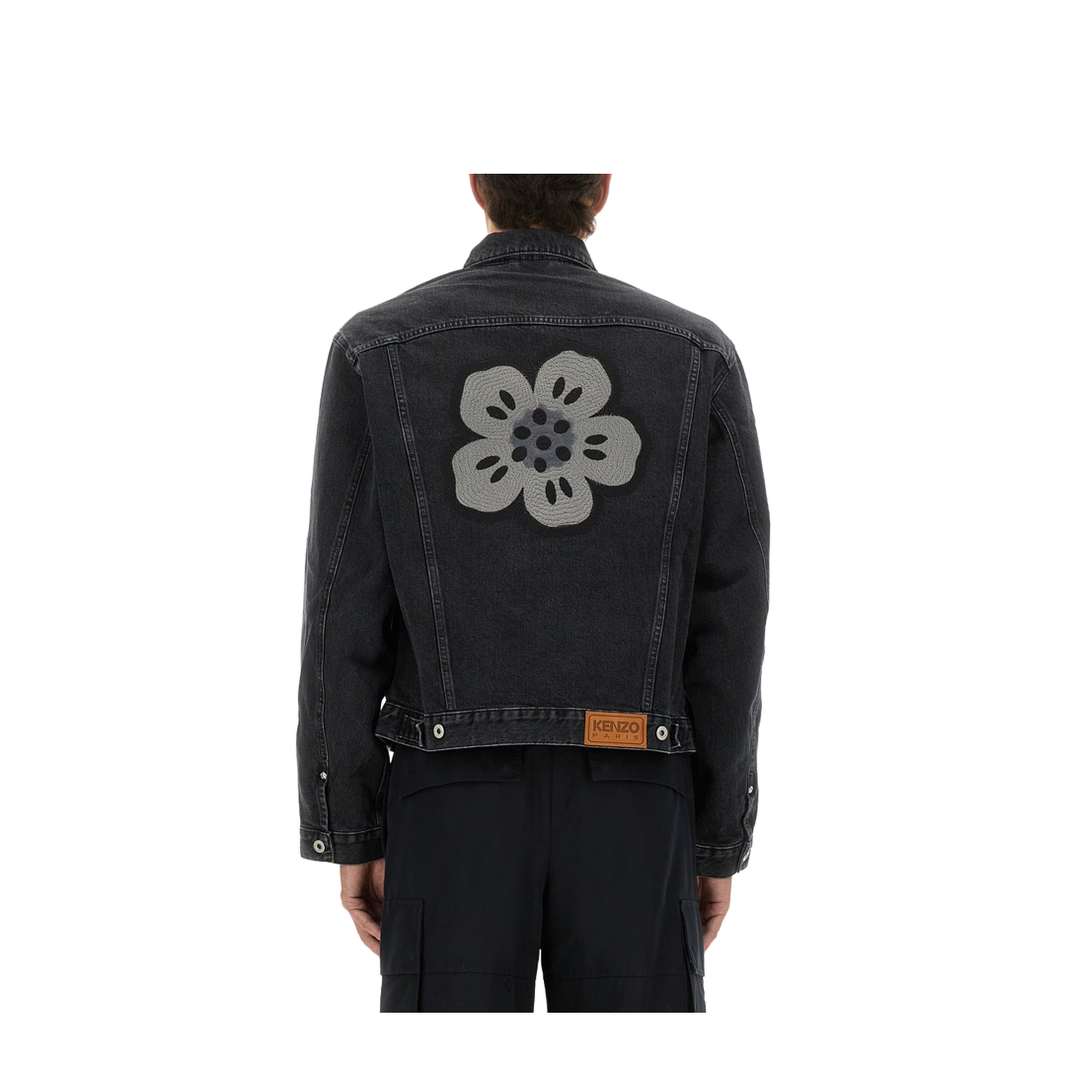 Trucker Jacket with Boke Flower Embroidery