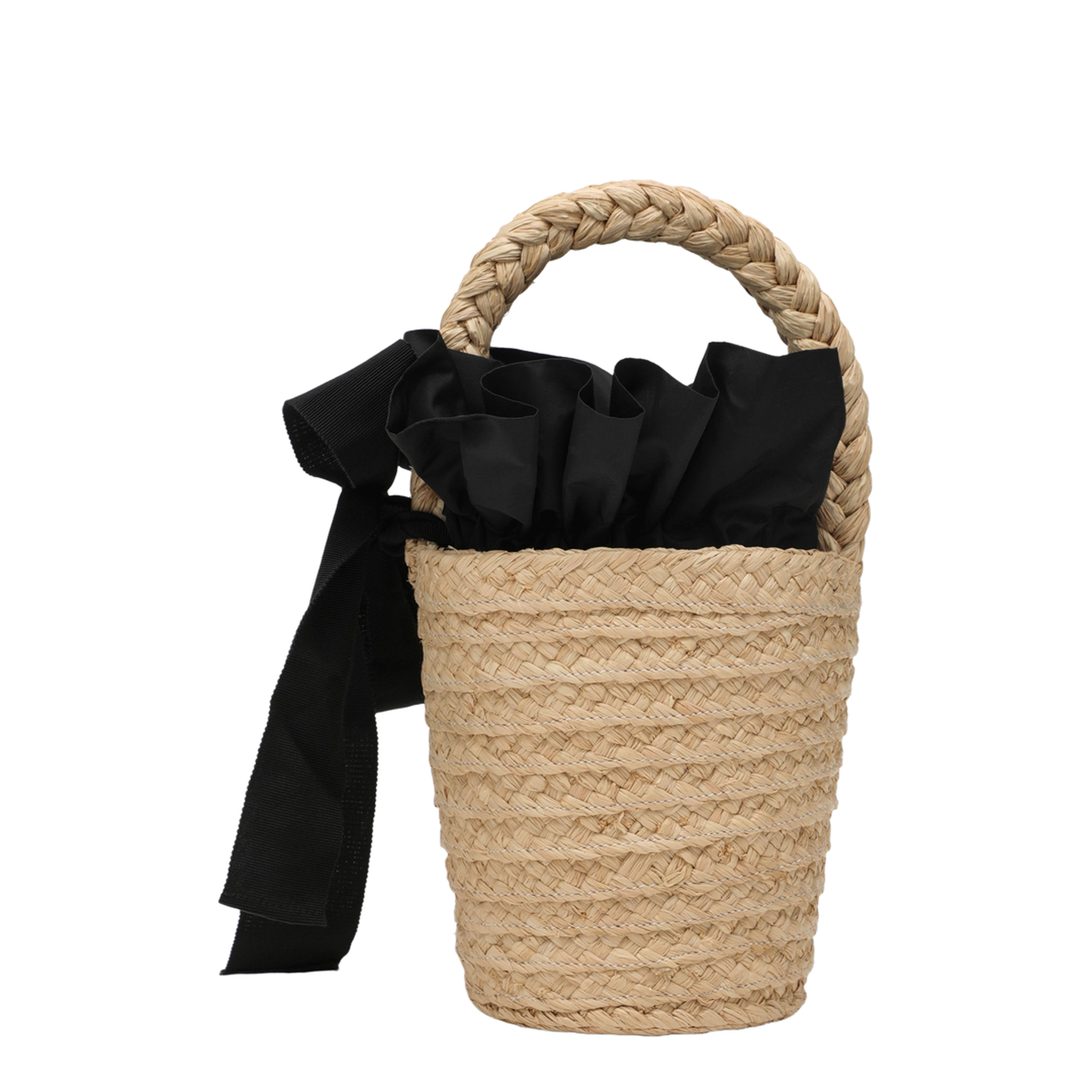 Vanilla Straw Bucket with Logo