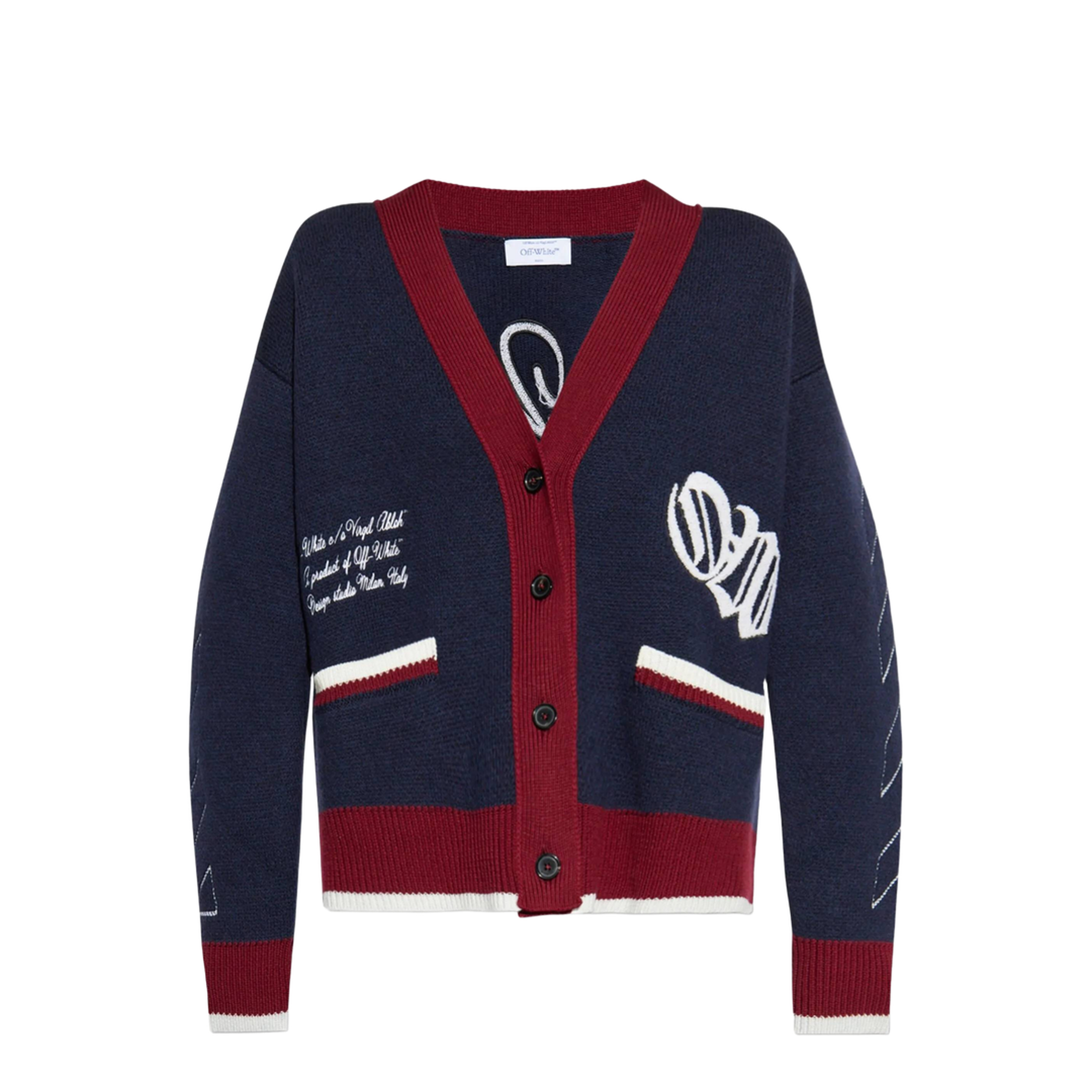 Jacquard Knit Varsity Cardigan