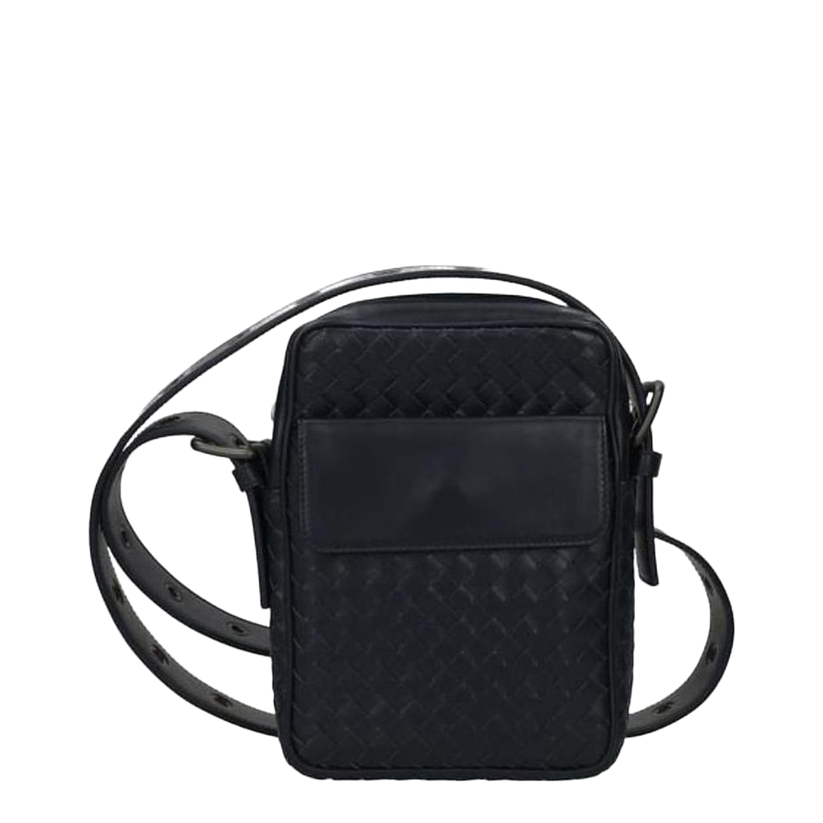 Intrecciato Small Leather Crossbody Bags - Black