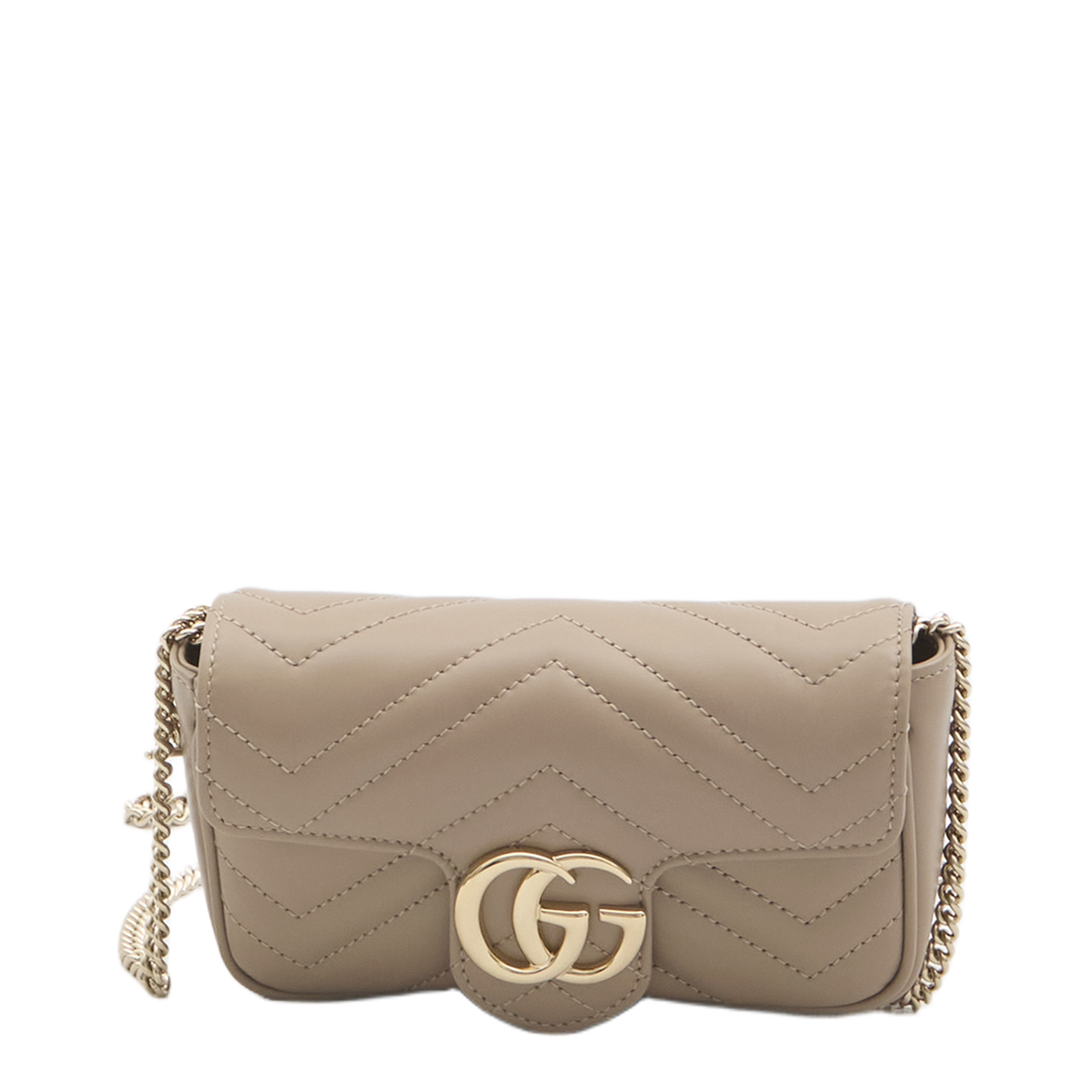 GG Marmont Mini Leather Bag - Beige