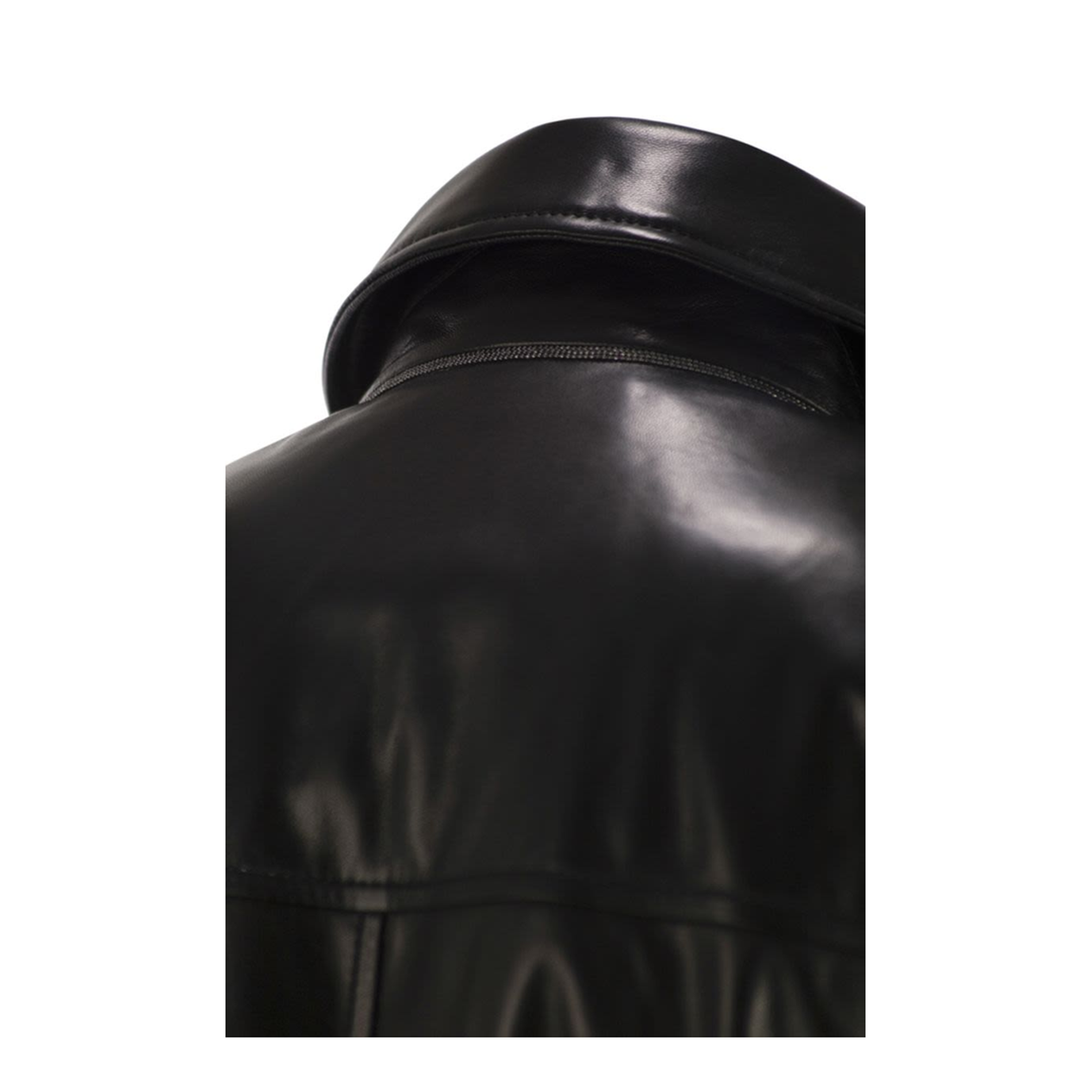 Women's Leather Bomber Jacket with Jewellery