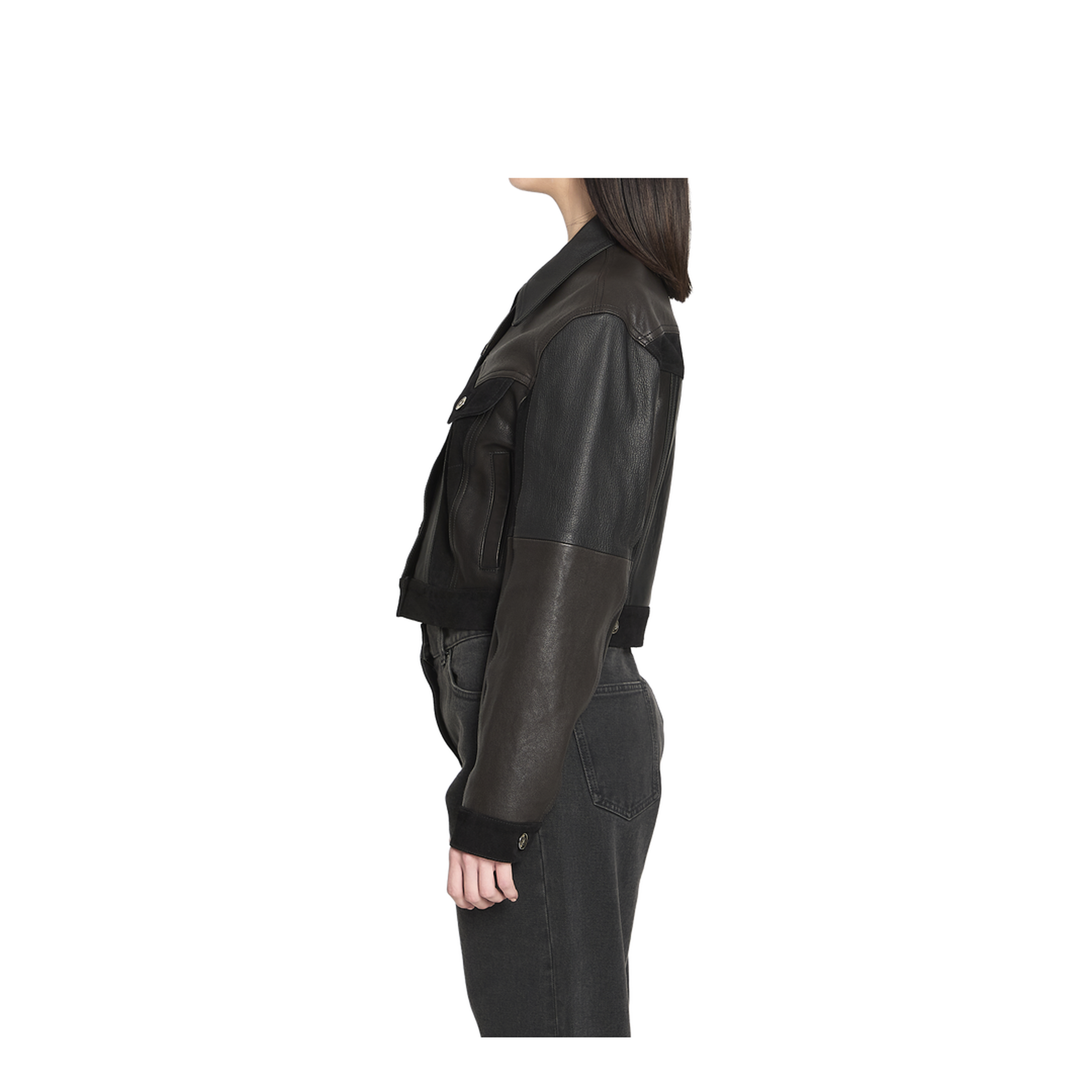 Slim-fit leather blouson