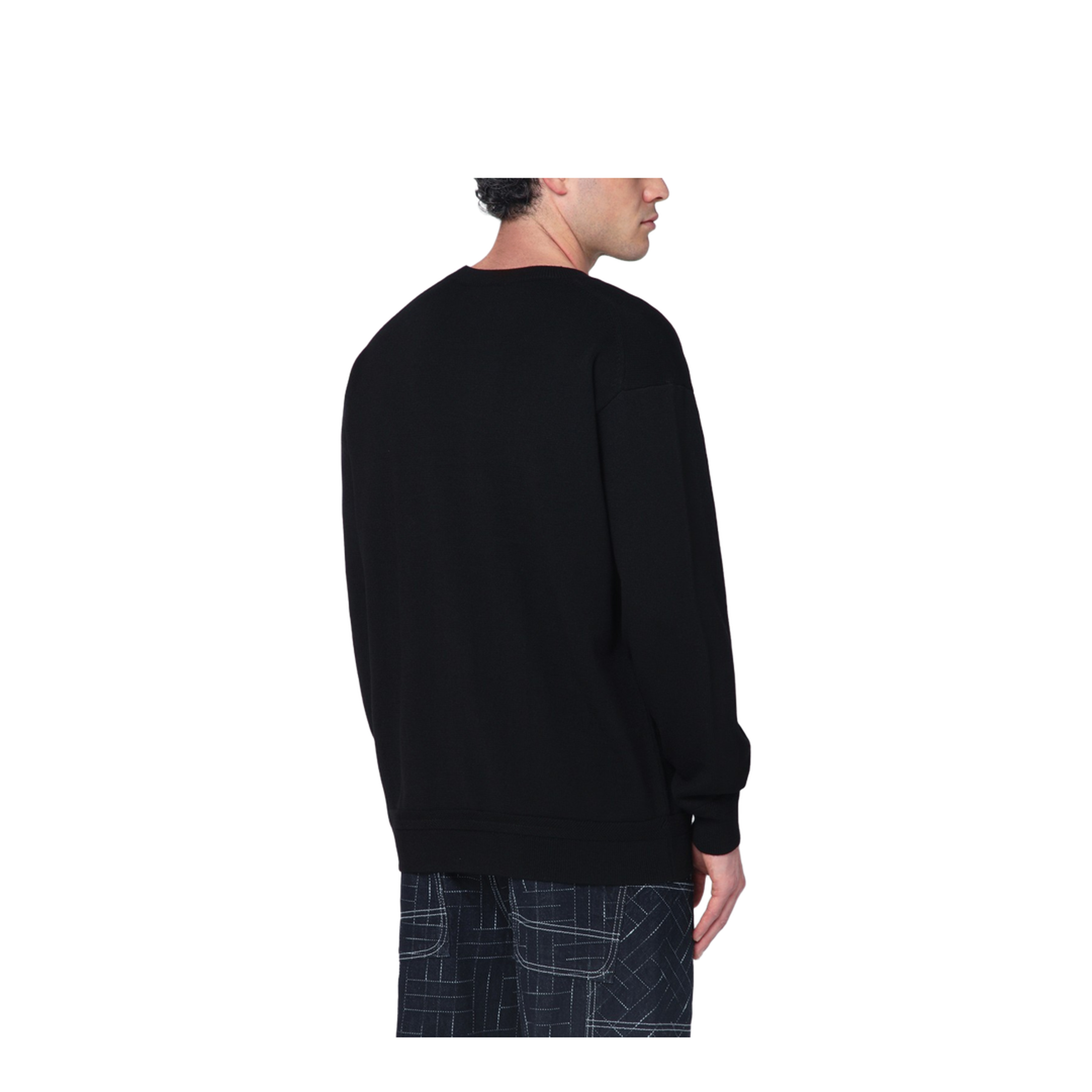 Black Wool Crew Neck Sweater