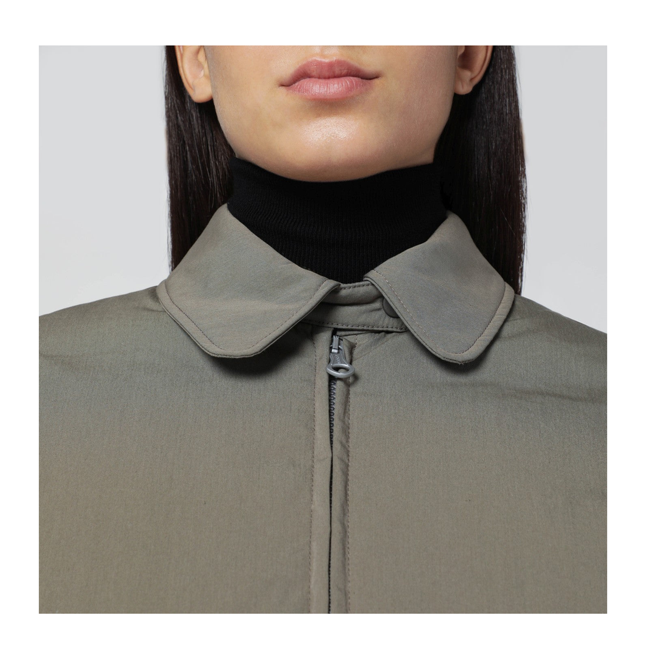 Sage Green Bomber Jacket with Zip