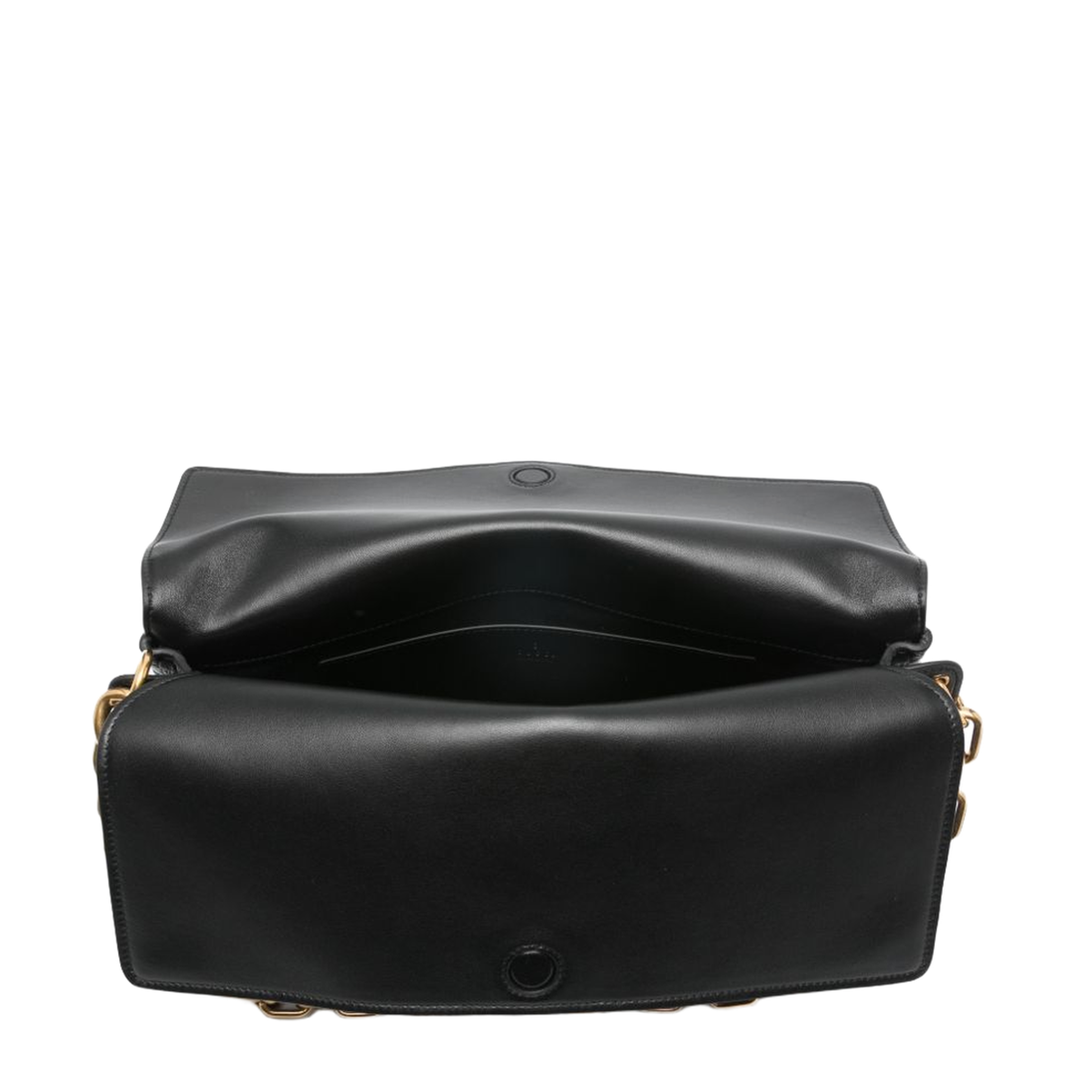 Large GG Leather Shoulder Bag - Black
