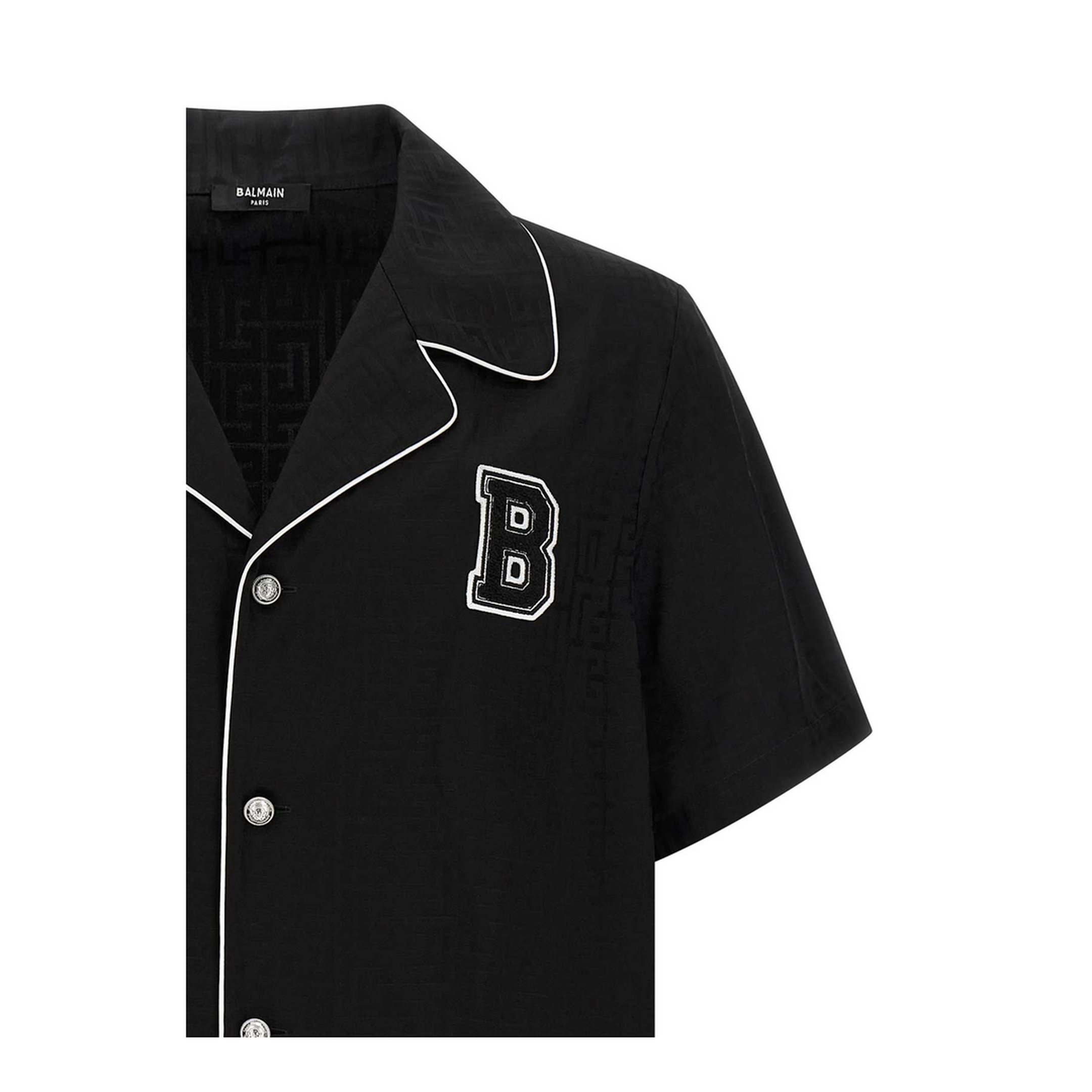 Varsity Pyjama Shirt Black