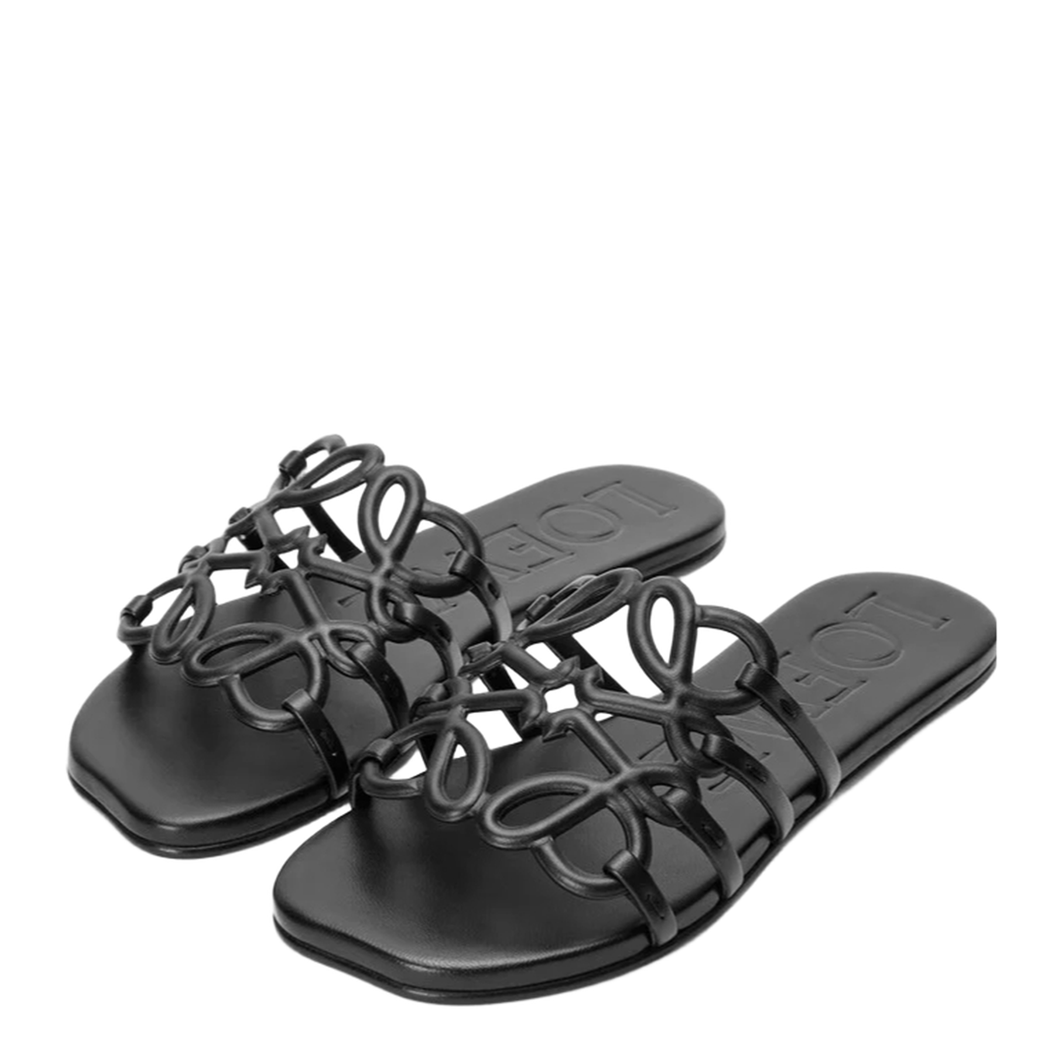 Petal Anagram Leather Sandals