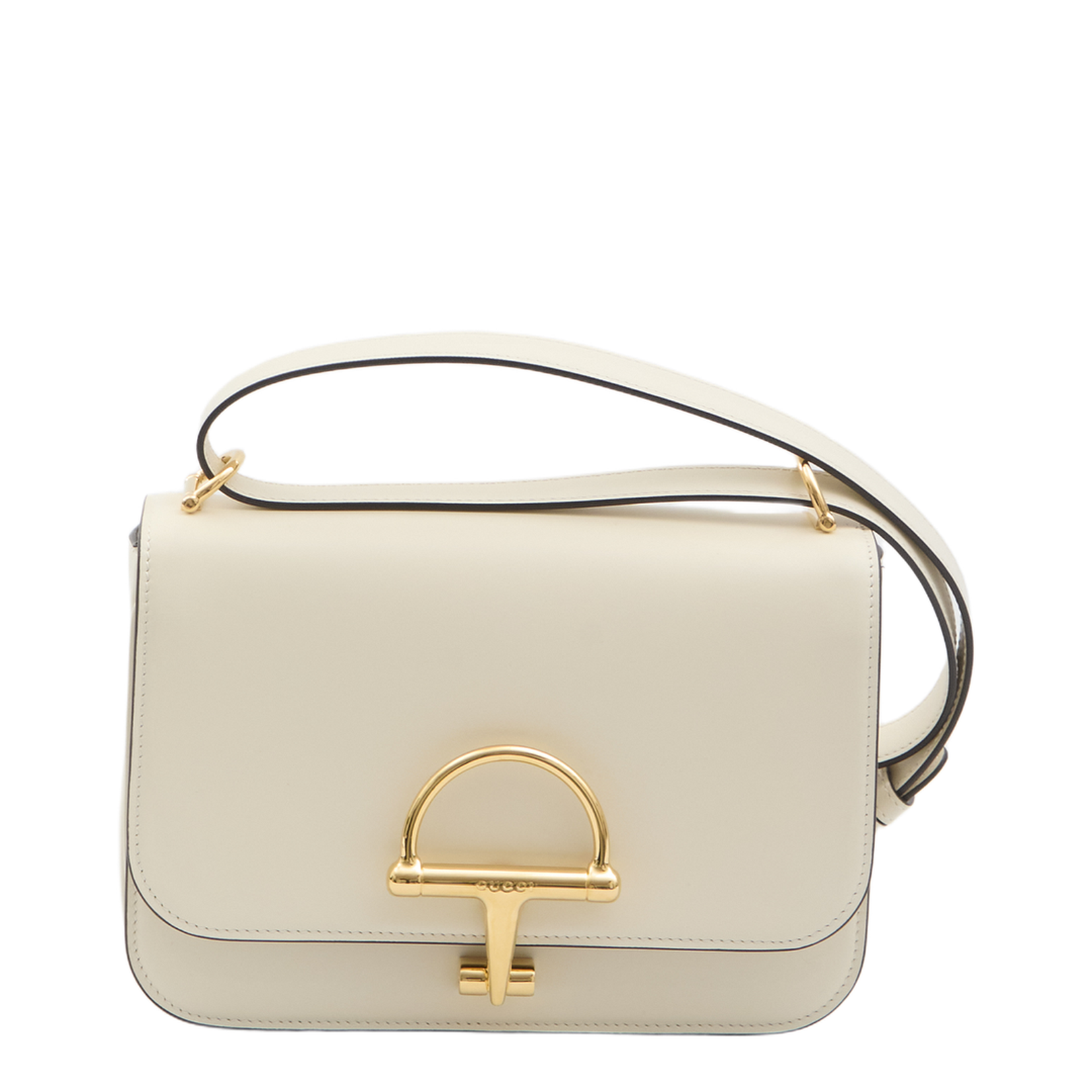 Siena Small Ivory Leather Shoulder Bag