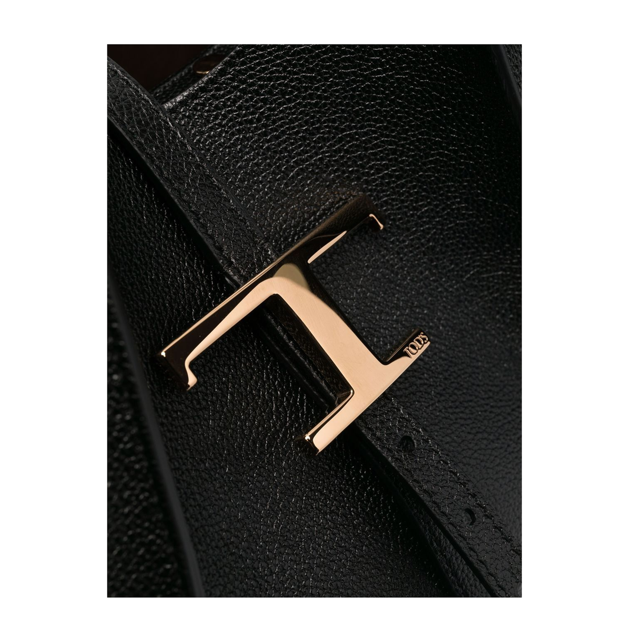 T Timeless Small Calf Leather Shopping Bag - Black