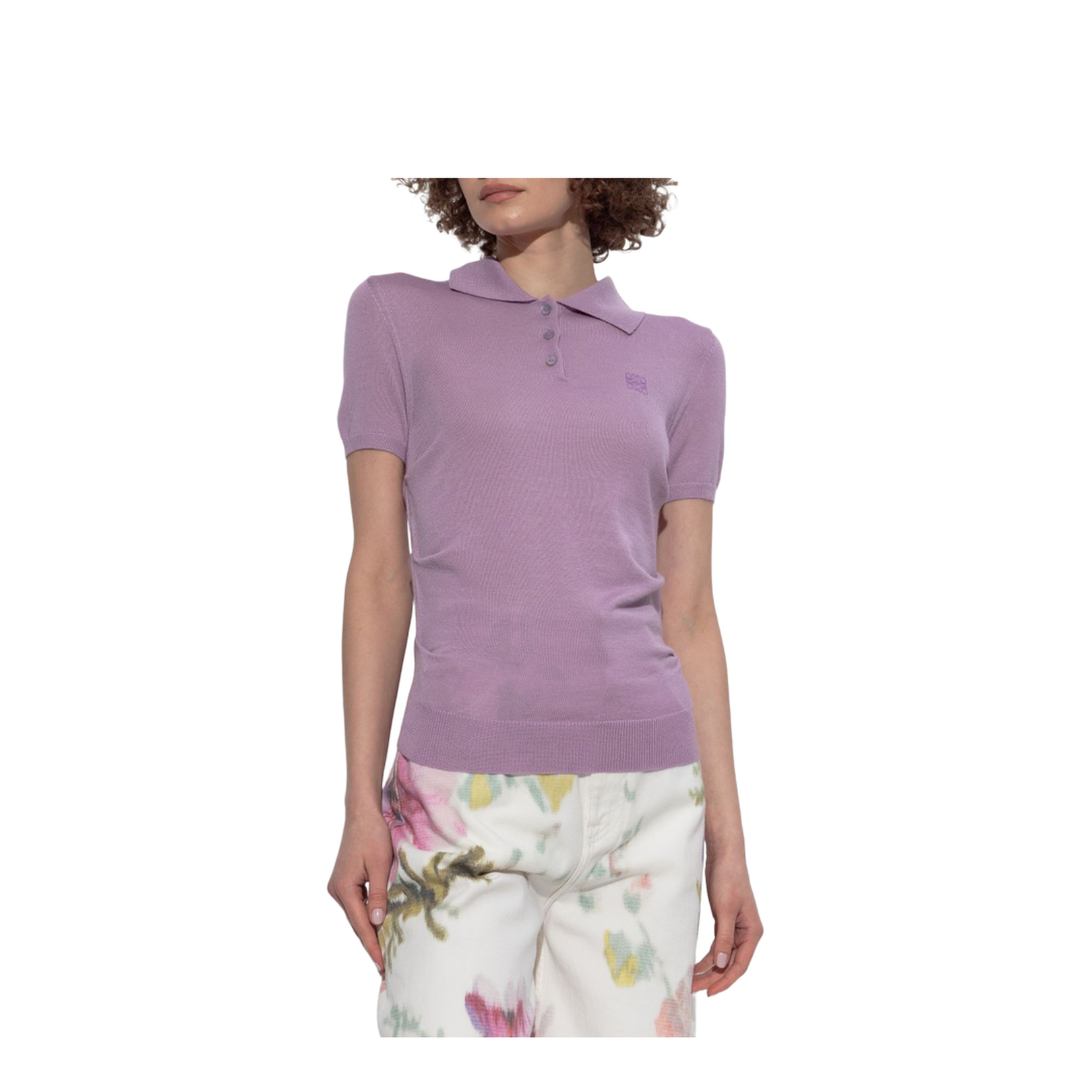 Short Sleeve Sweater in Cotton Blend White
