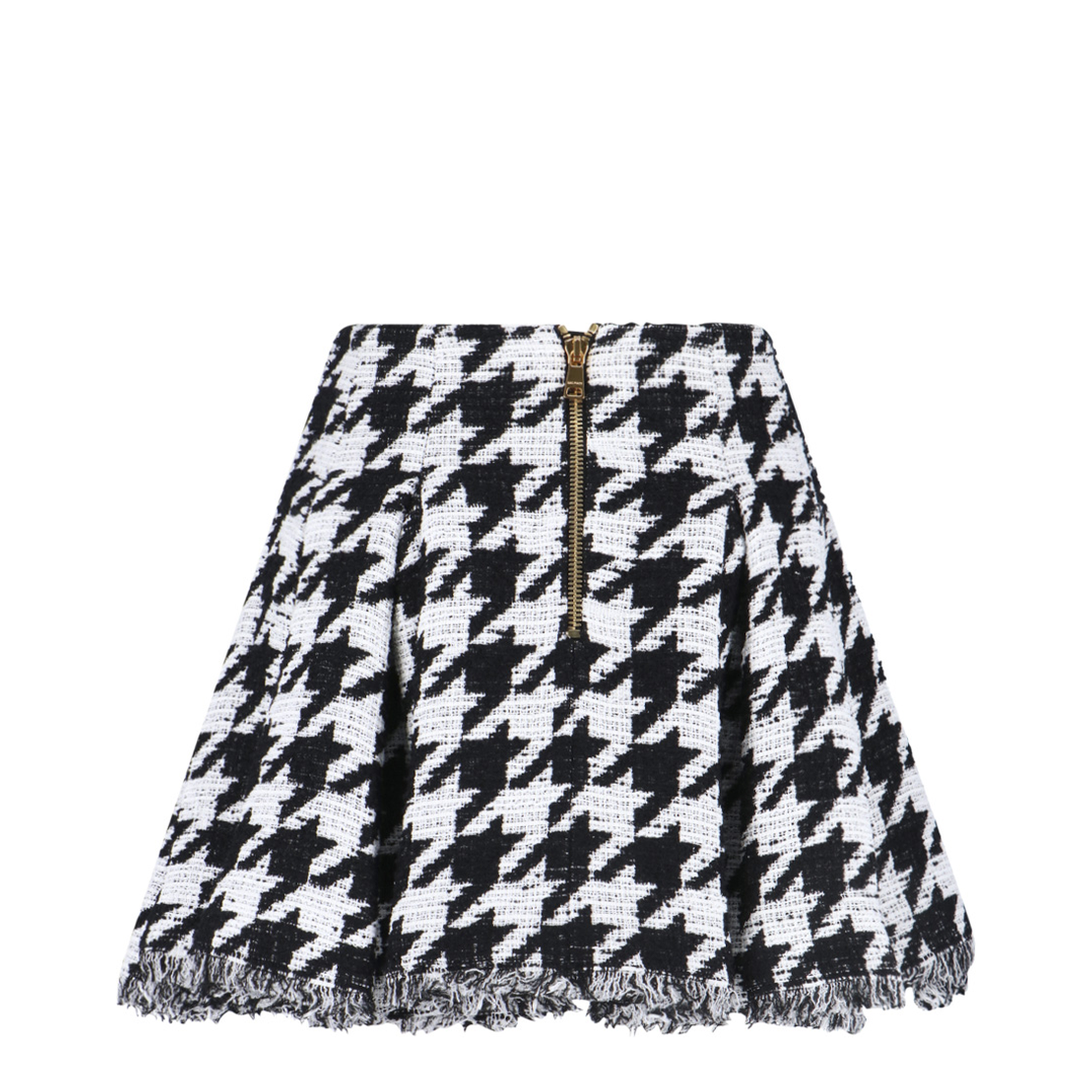 Tweed Pleated Mini Skirts Black