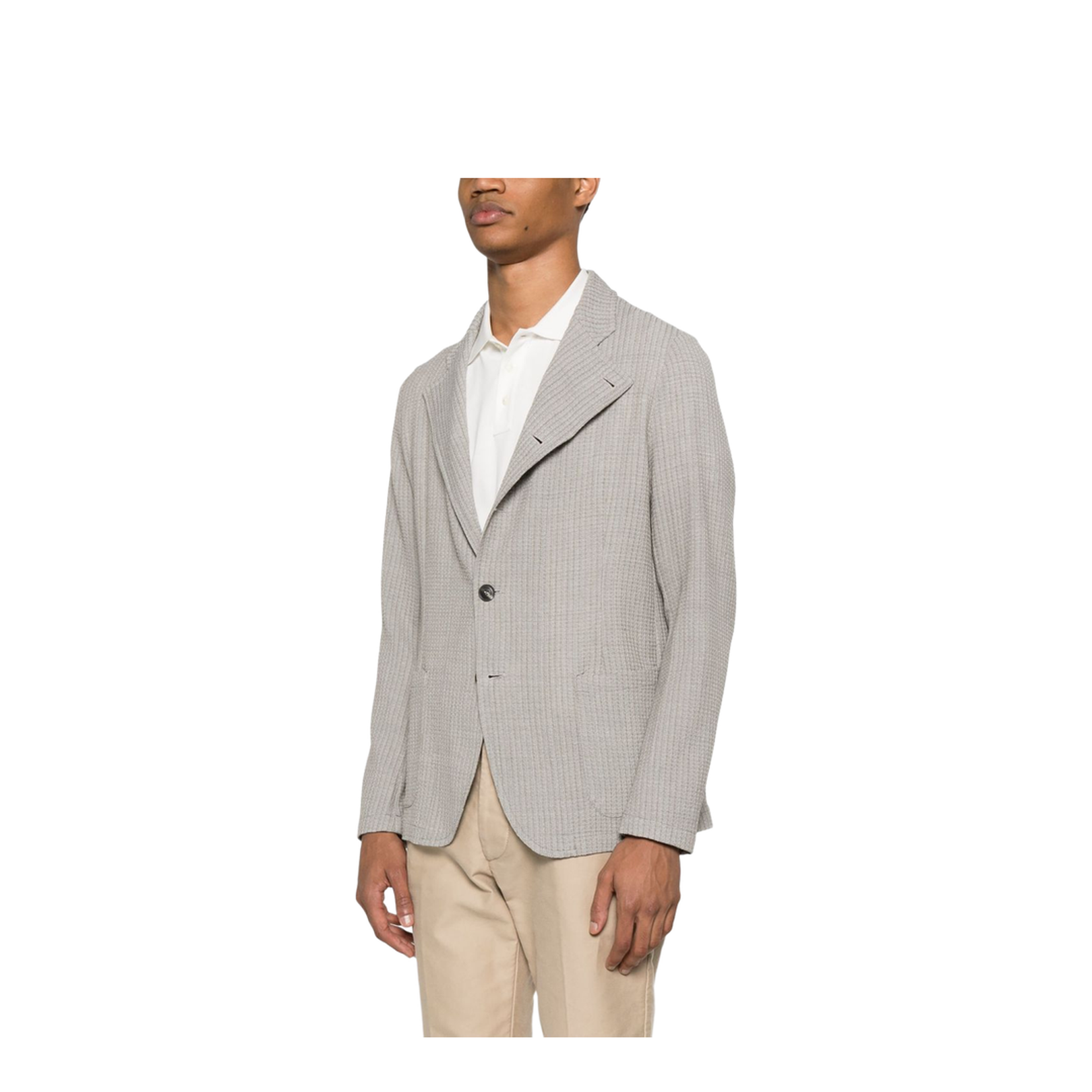 Wool Single-Breasted Blazer Jacket