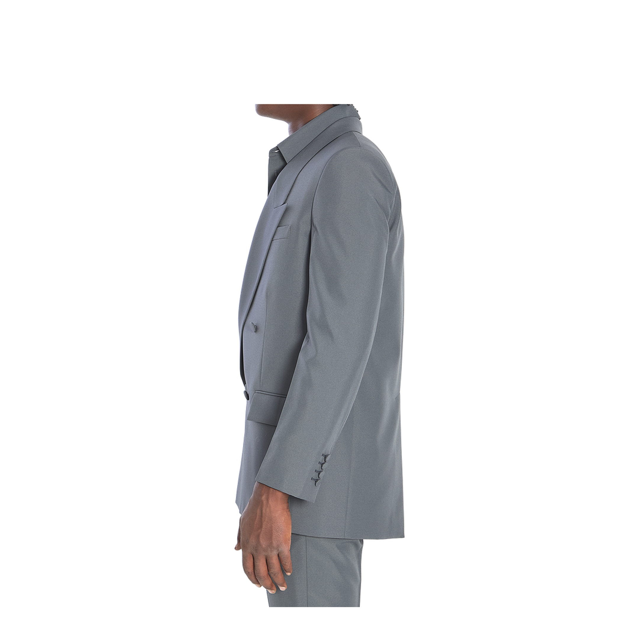 Double-breasted jacket in technical fabric