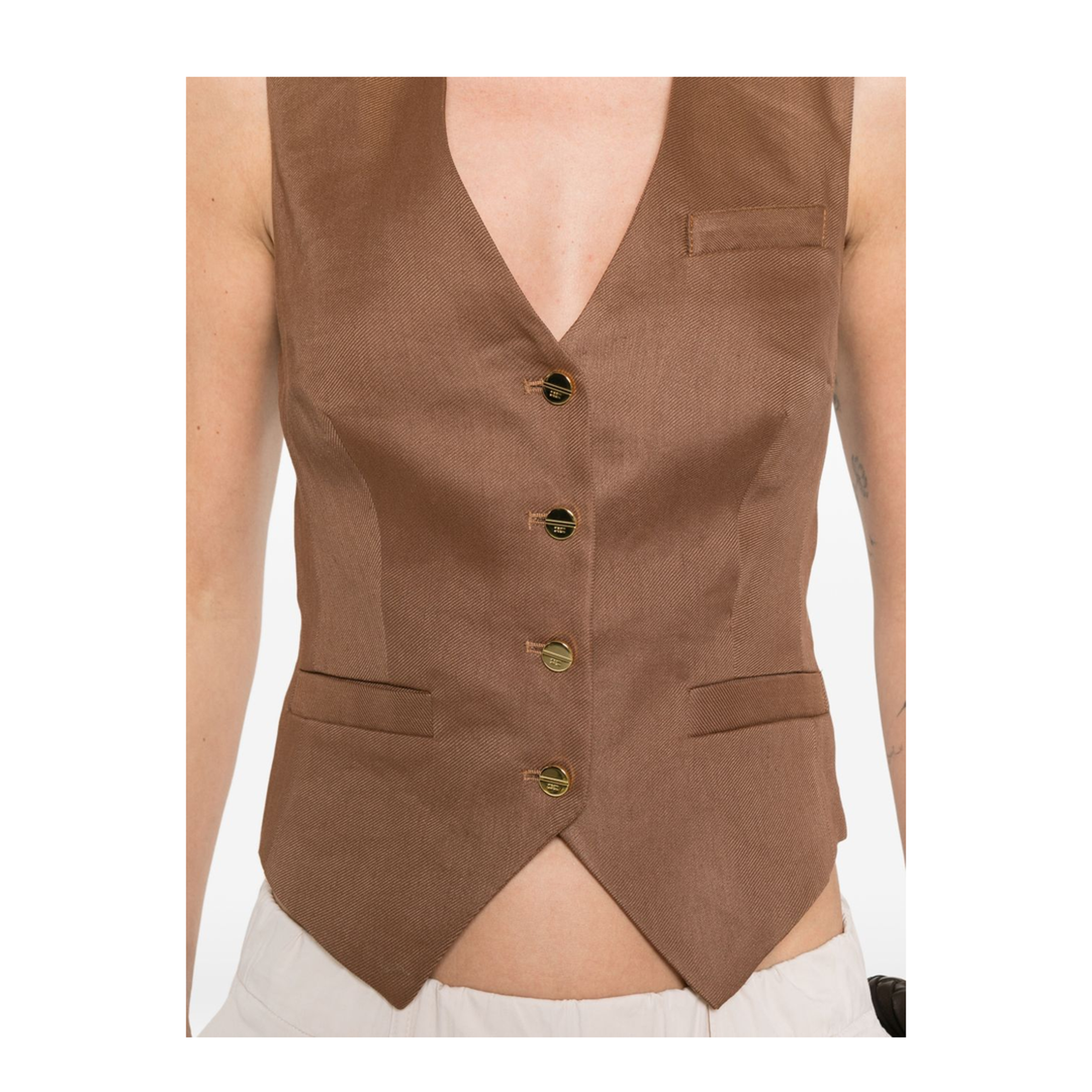 MAYFEYR - Elisabetta Franchi - Sweaters Leather Brown - GL00862E2600