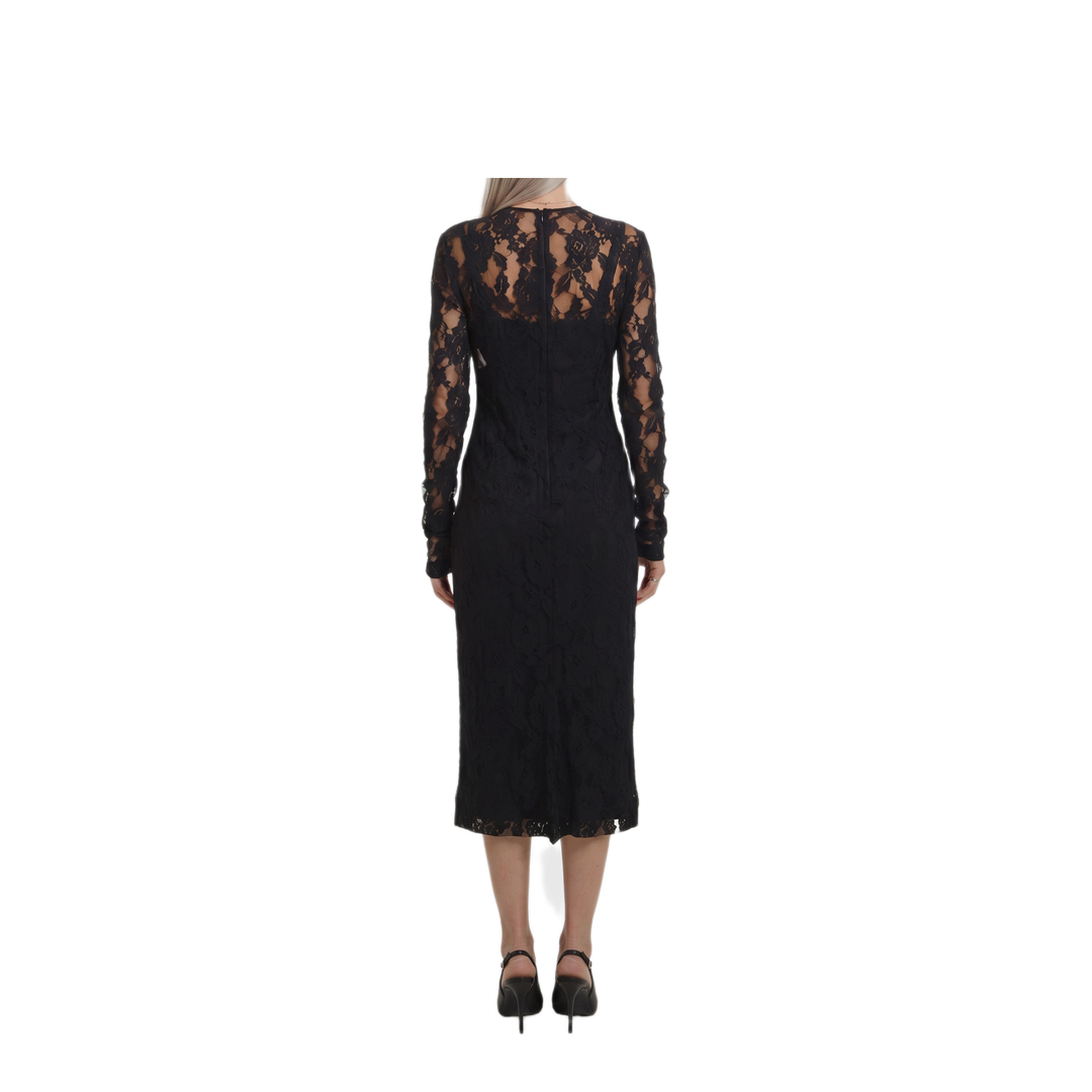 MAYFEYR - Dolce & Gabbana - Black Midi Lace Dress - F618GTILMERN0000