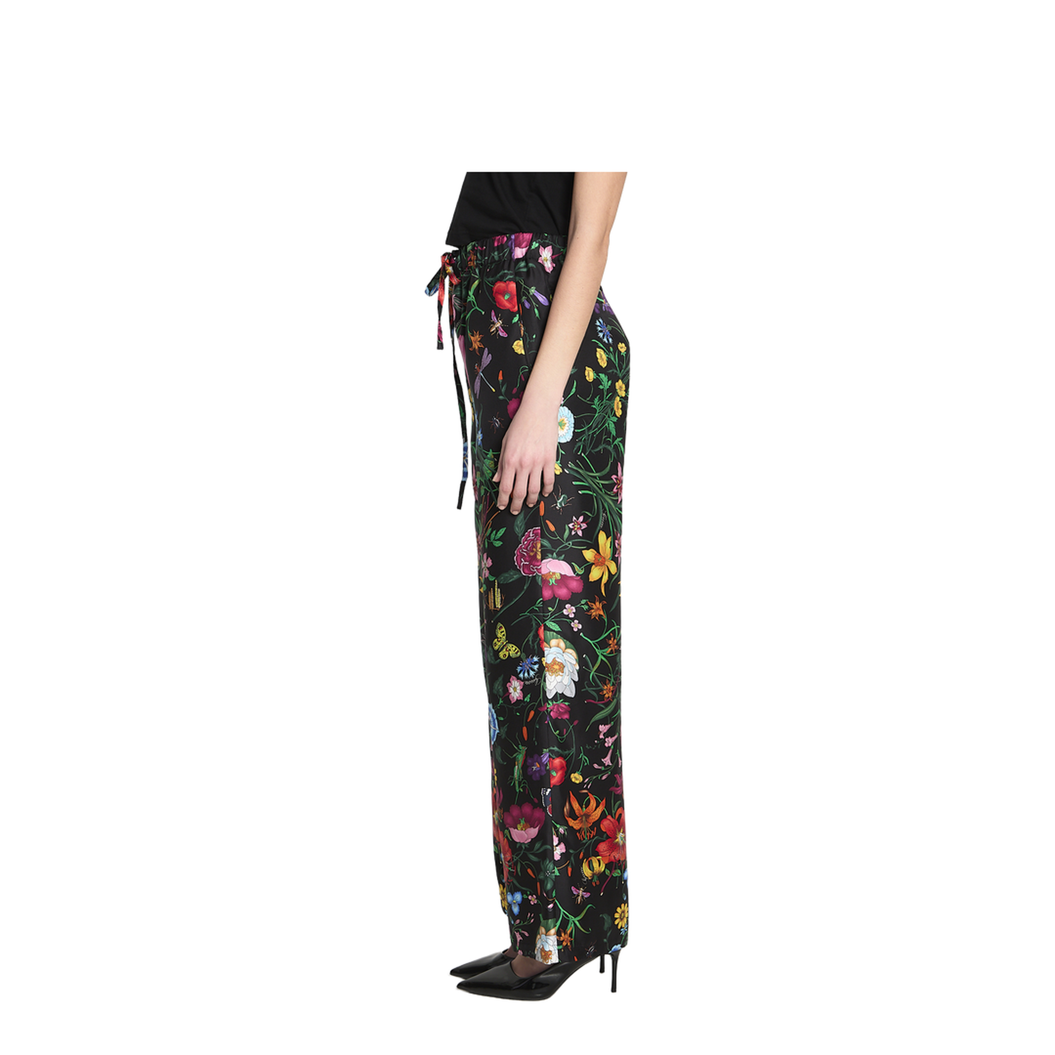 Printed Silk Twill Trousers