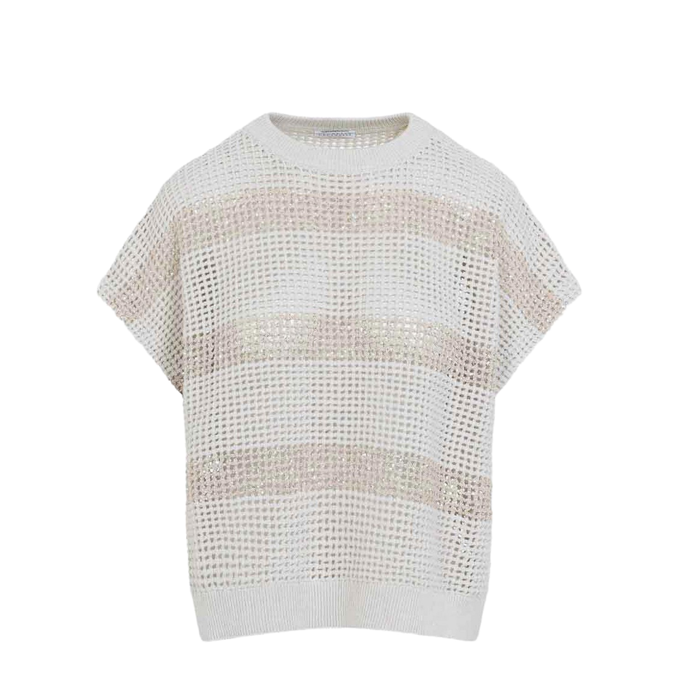 Knit Striped Sweater Ivory