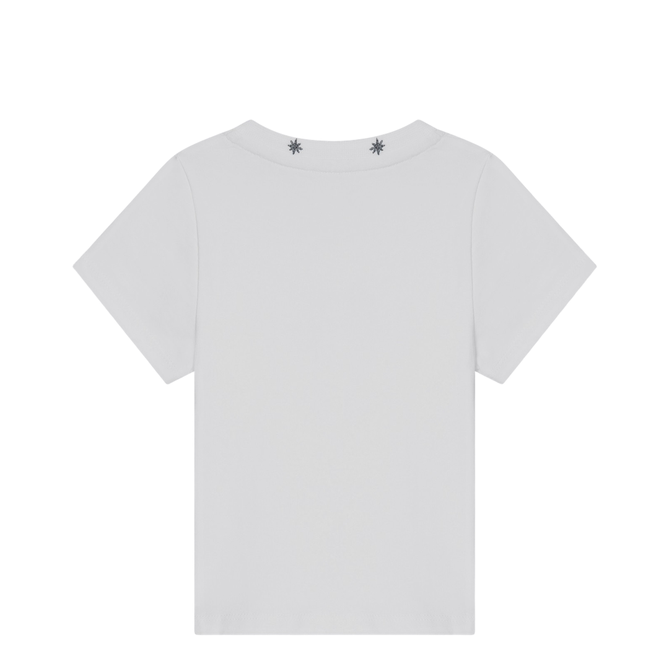 White Cotton T-Shirt with Embroidered Logo