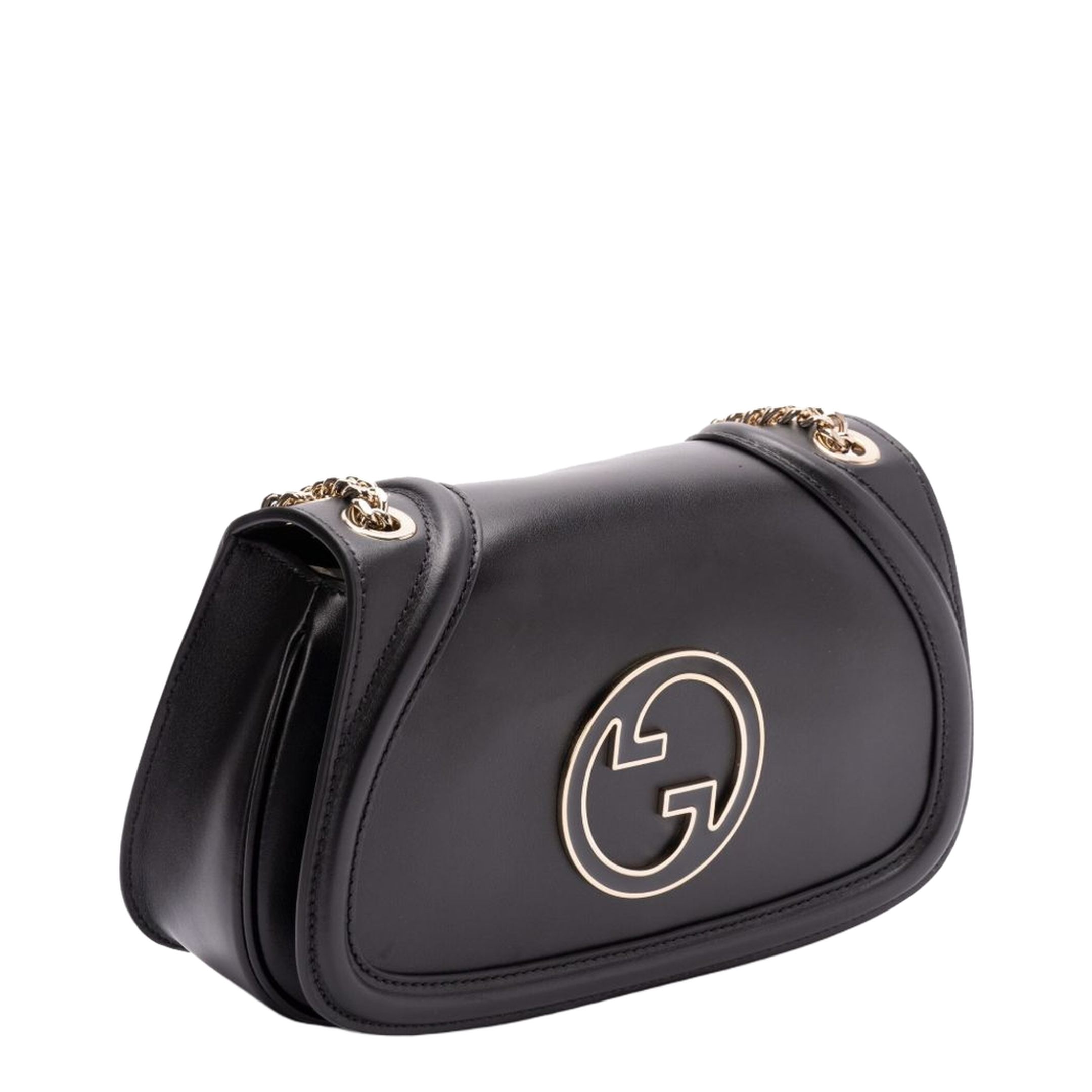 Blondie Medium Leather Shoulder Bag - Black