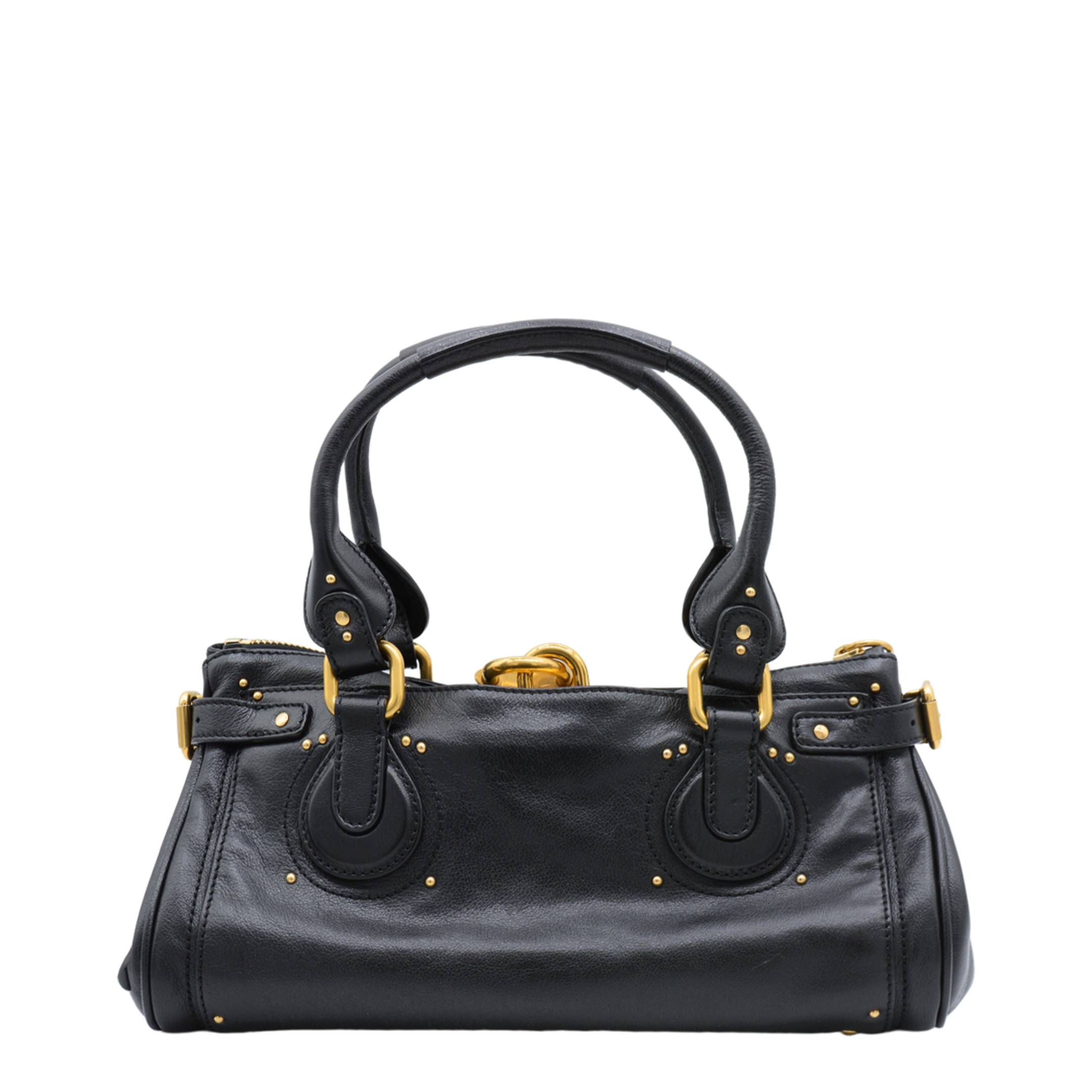 Paddington Grained Leather Handbag - Black