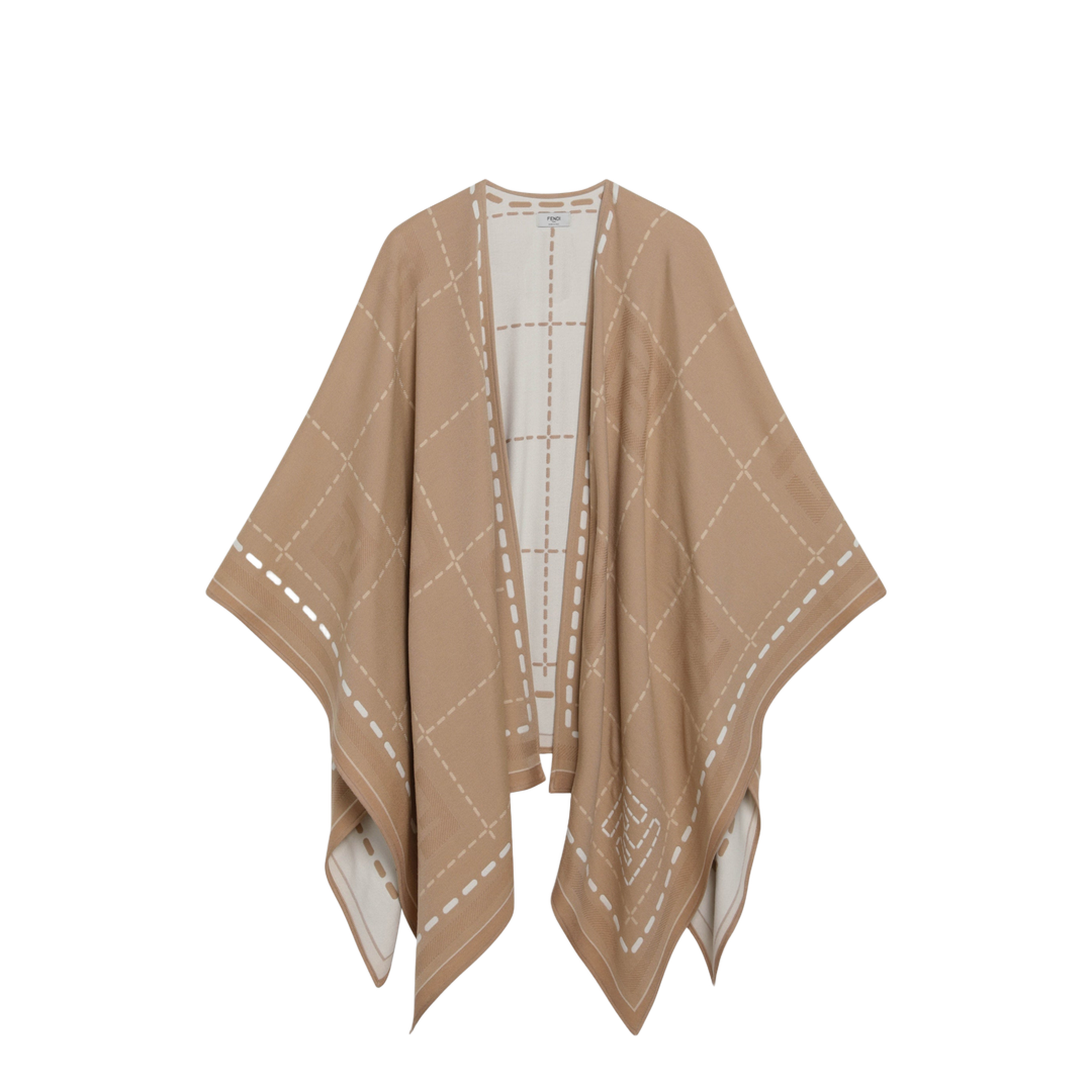Beige Wool Poncho