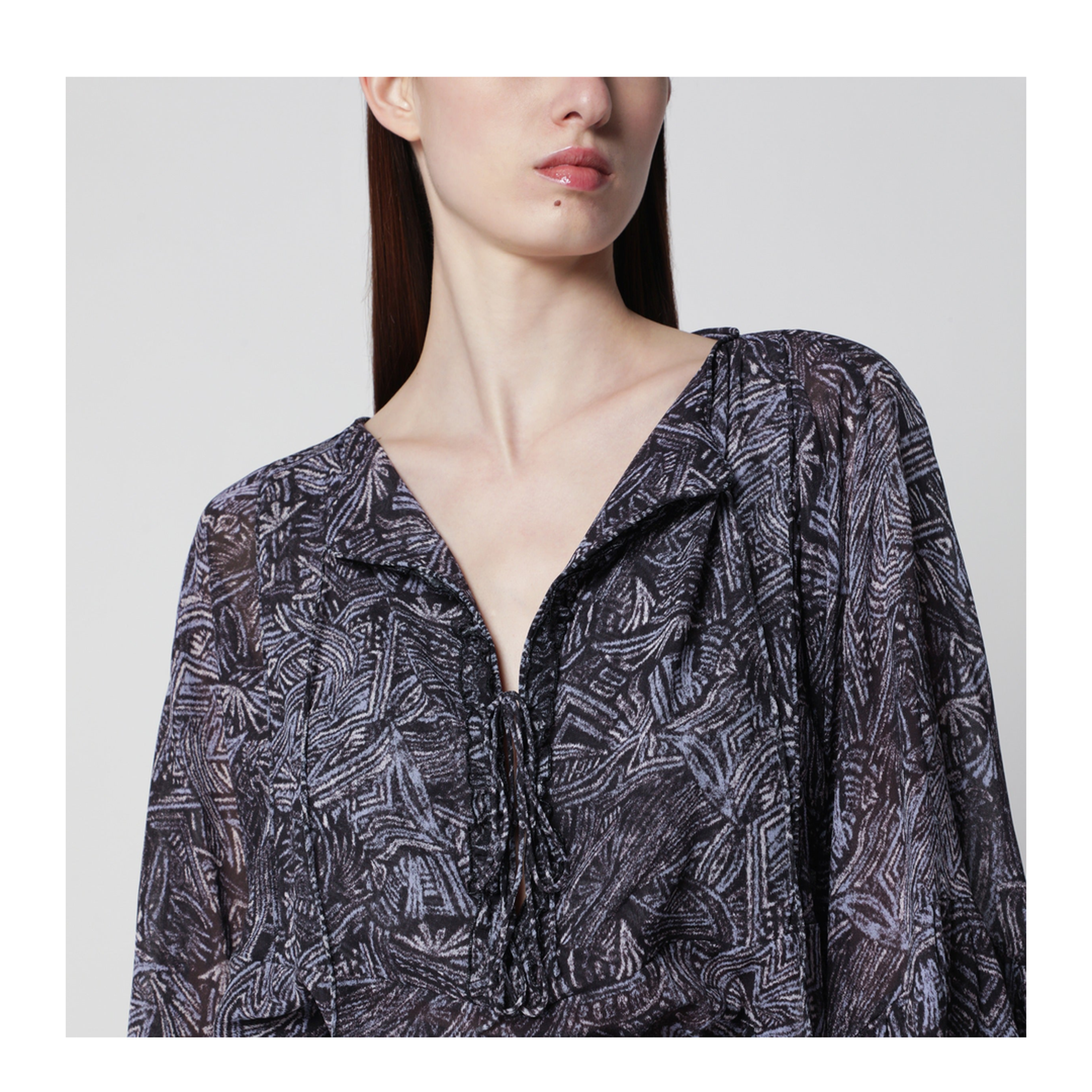 Faded Night Silk Blouse