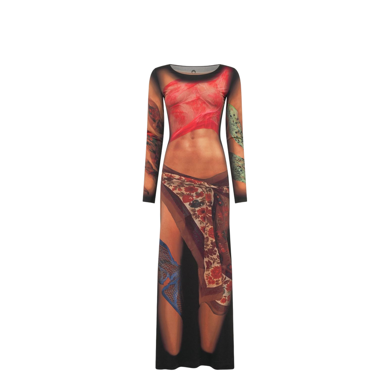 Draped Statue Long Dress
