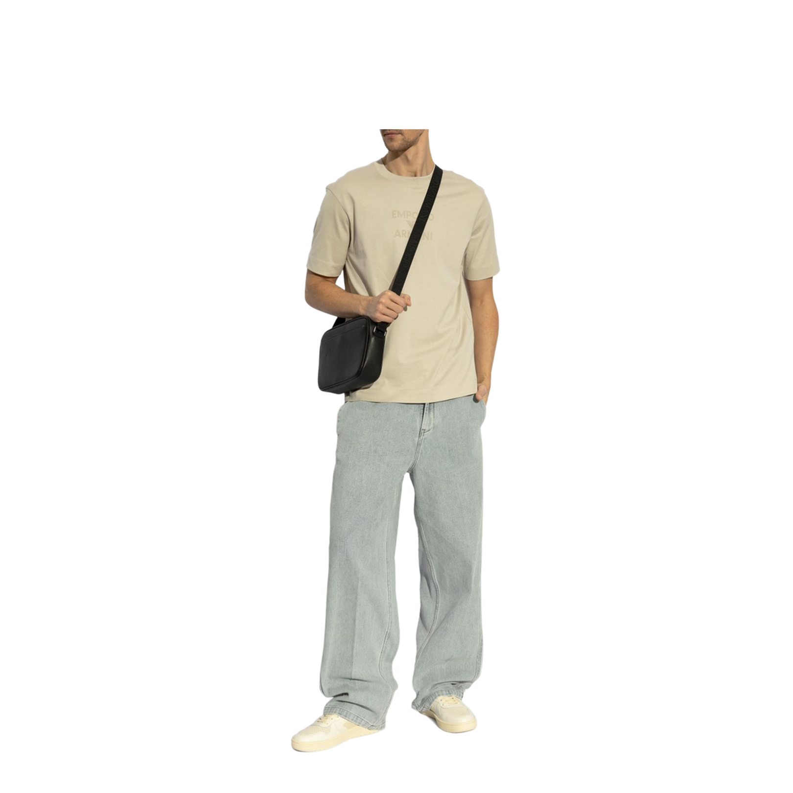 Logo Cotton T-Shirt in Beige