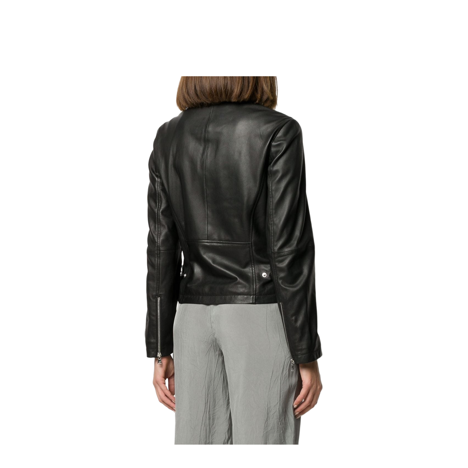 Leather Jacket in Black | Size 38