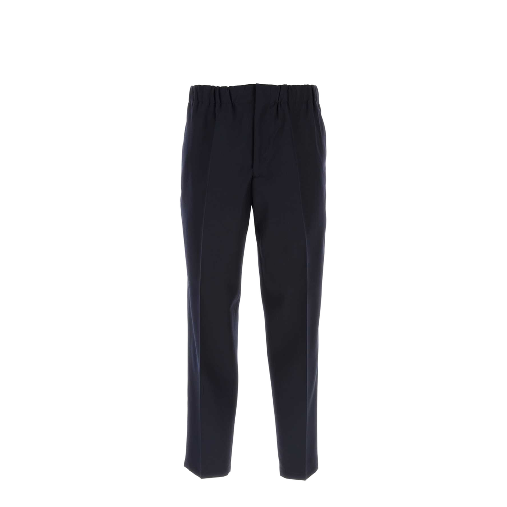 Tapered Dark Blue Wool Trousers