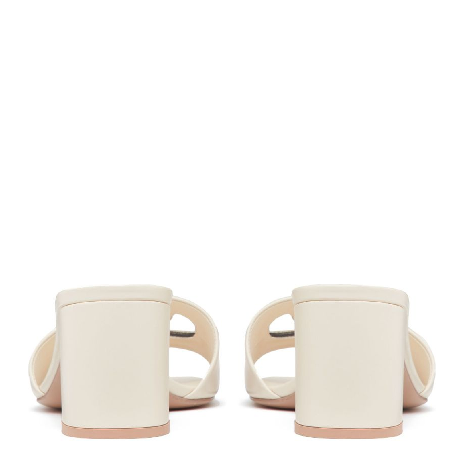 VLogo Cut-Out Leather Mules