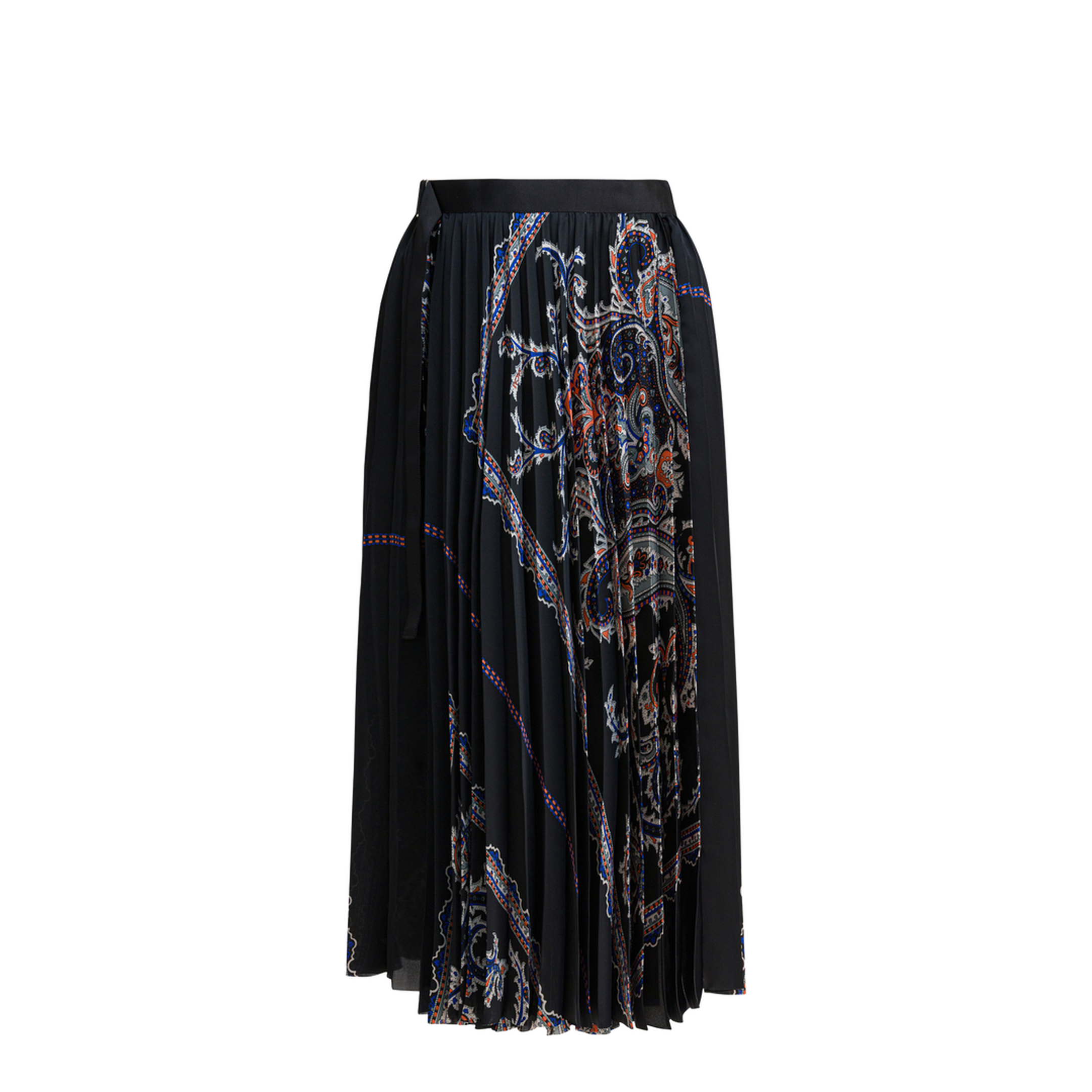 MAYFEYR - Sacai - Pleated Skirt With Paisley Print - 25-08139001