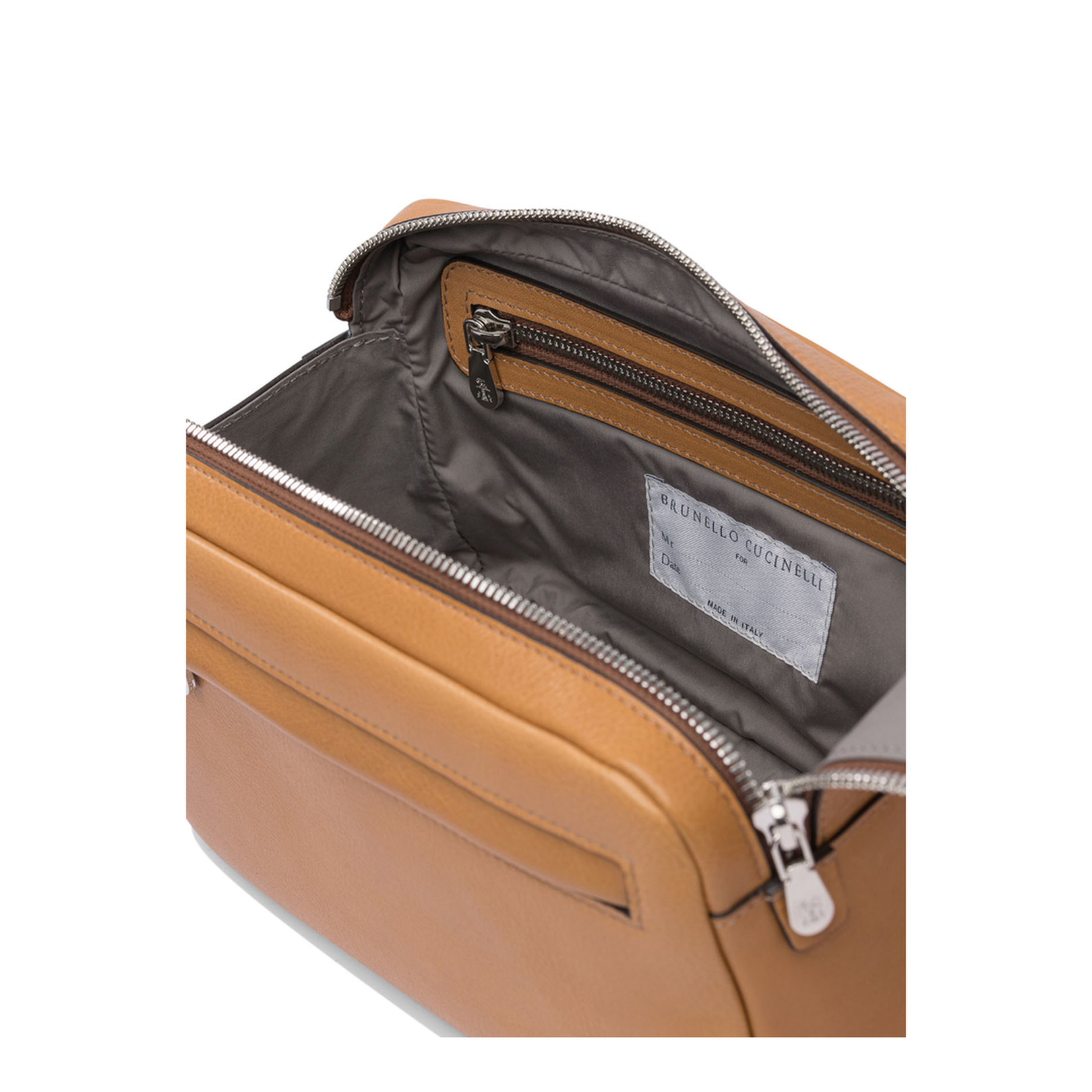 Beauty Case with Double Zipper in Natural