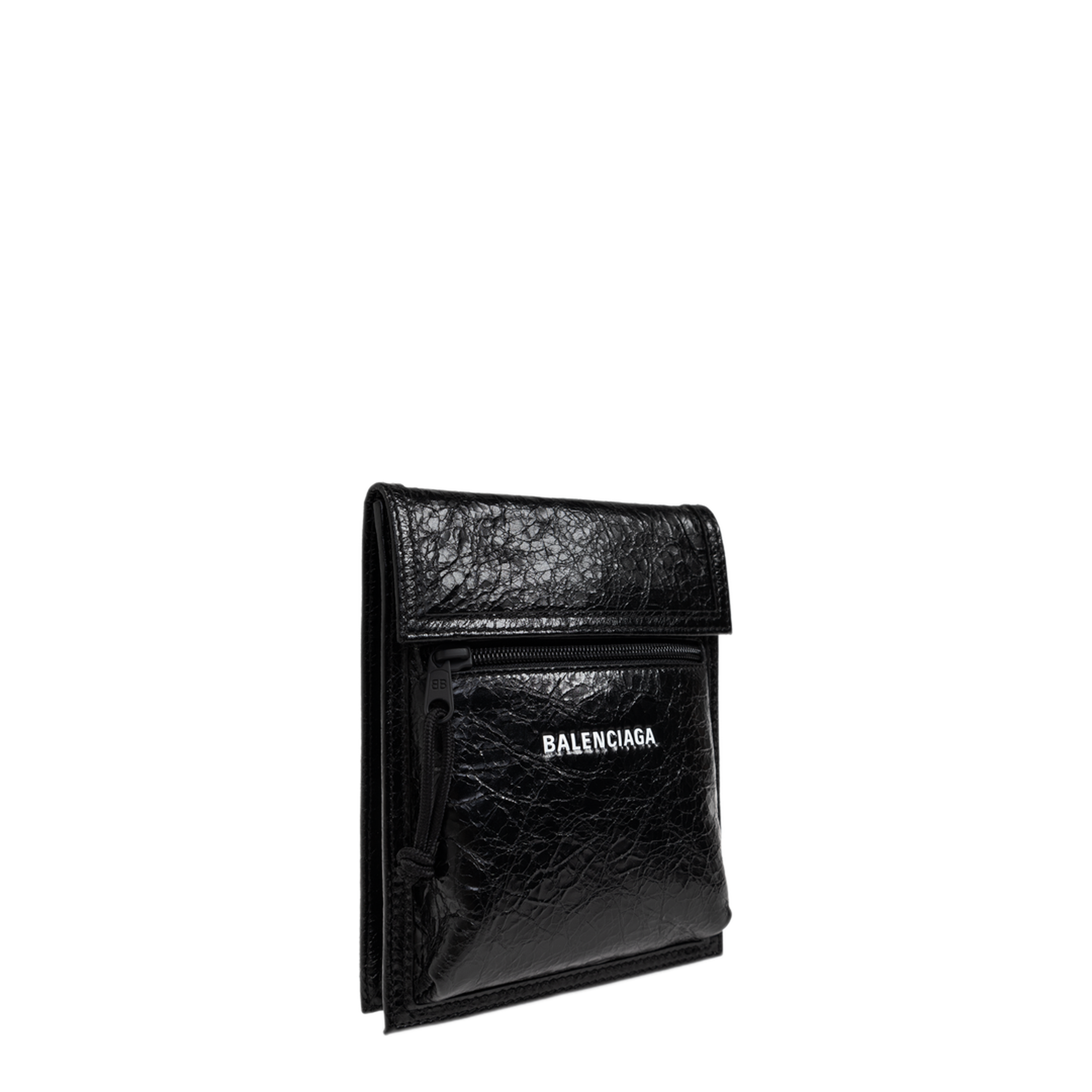 MAYFEYR - Balenciaga - Black Leather Explorer Crossbody Bag - 6559821VG7X1090