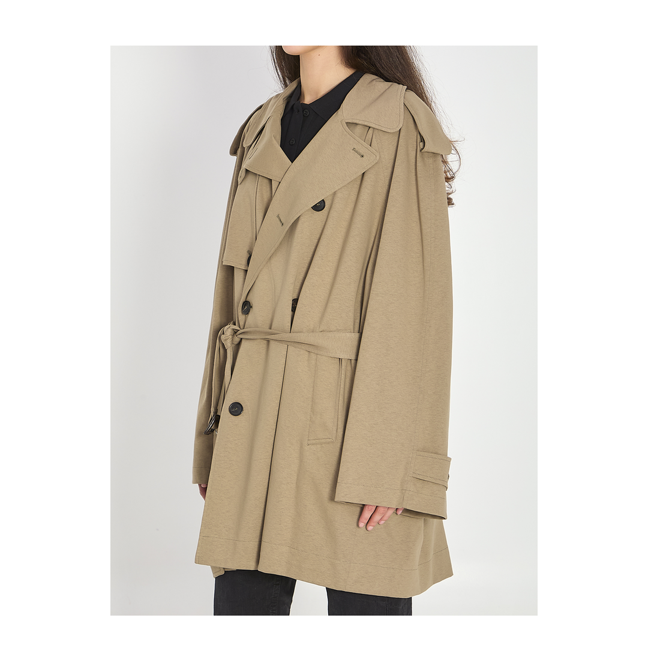 Cropped Light Trench in Explorer Beige
