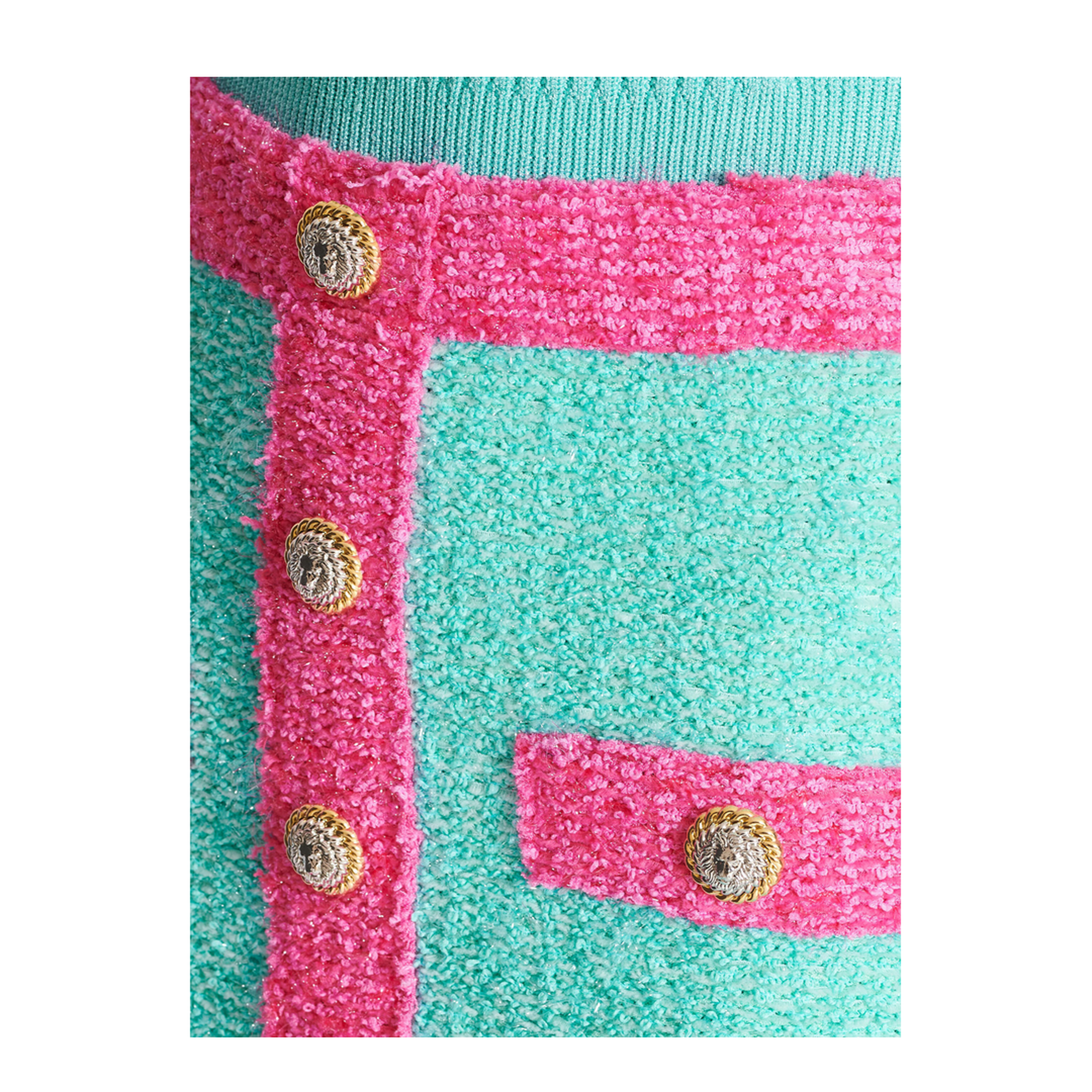 Button Two-Tone Skirt