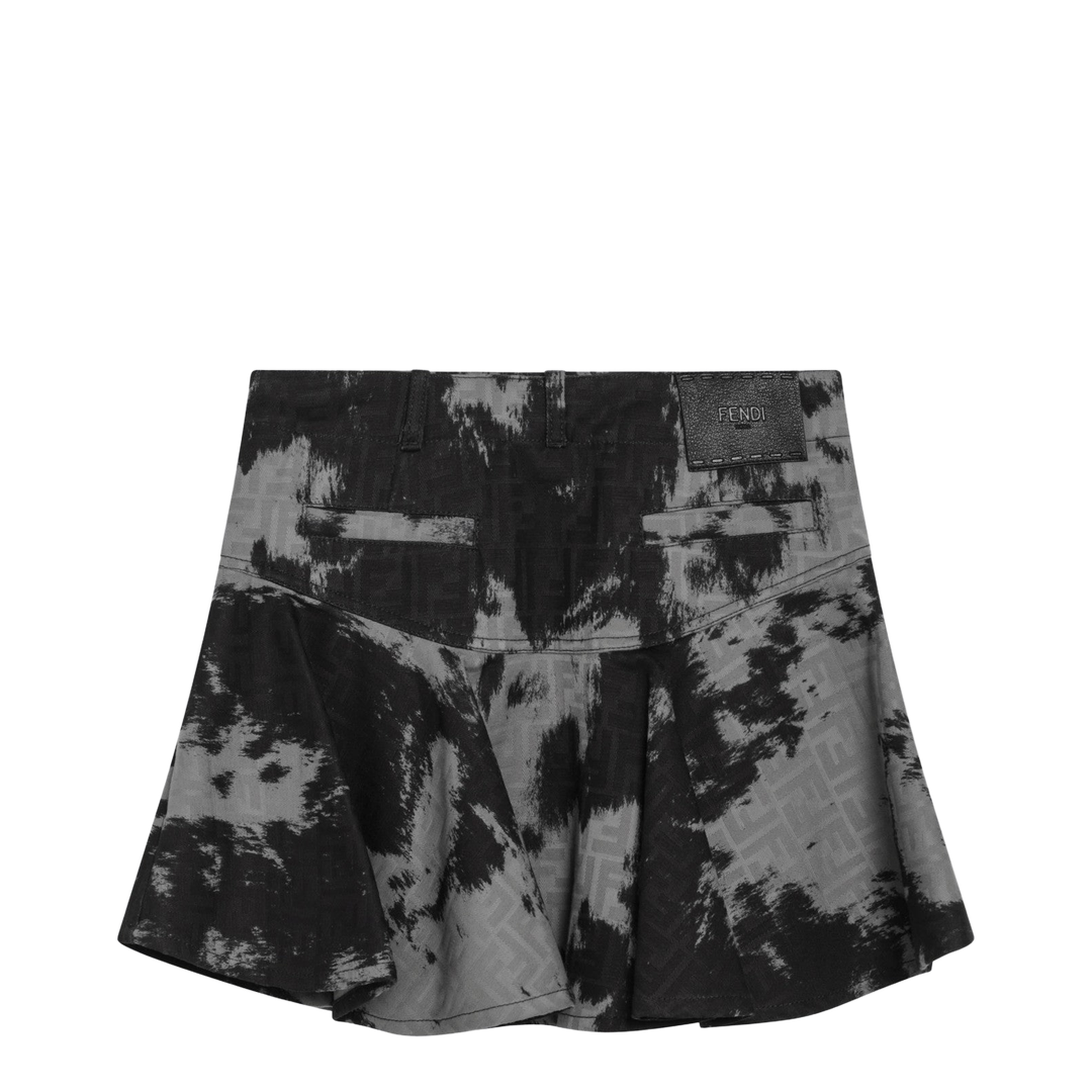 Black FF Animalier Denim Skirt